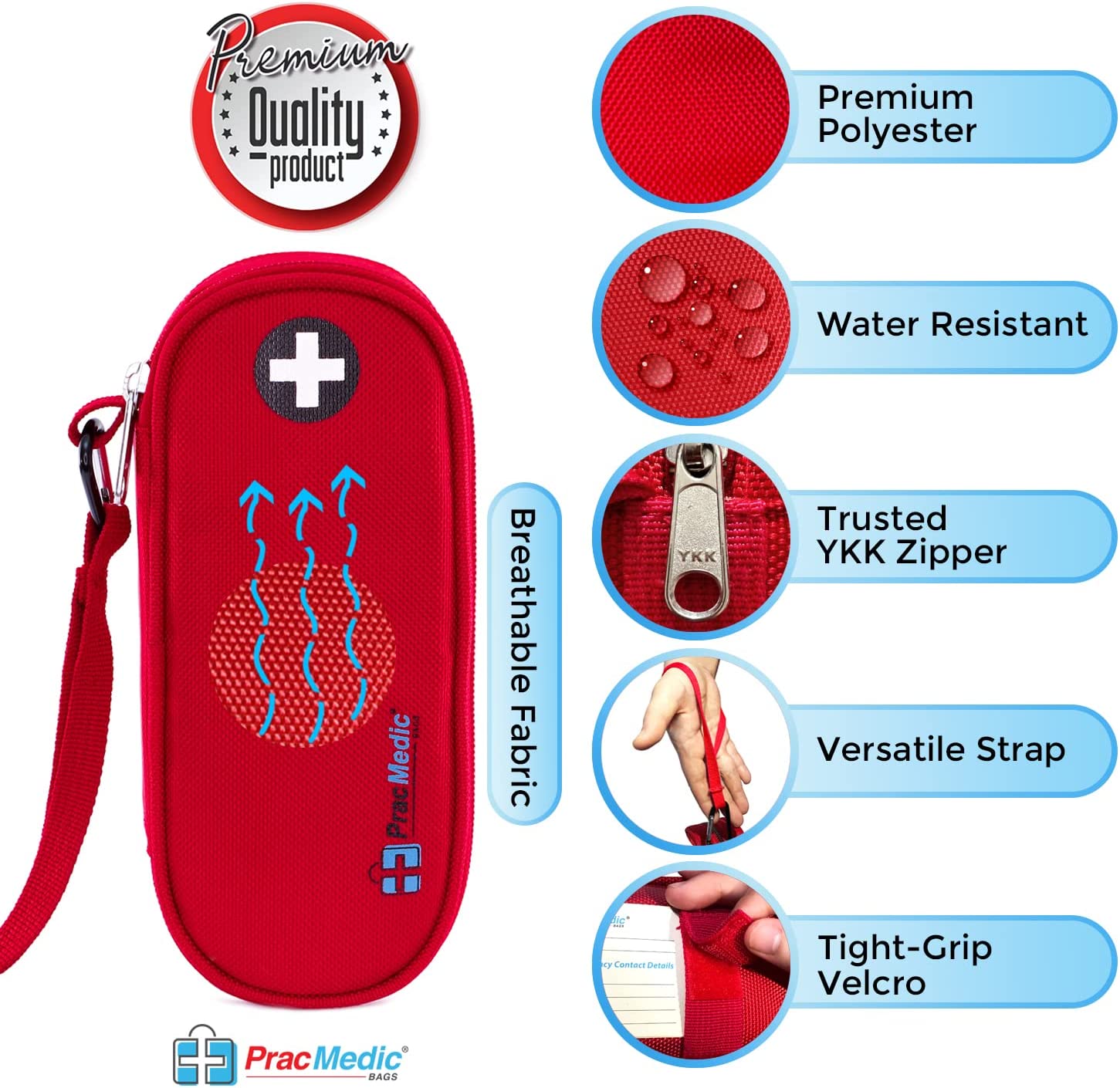 PracMedic Bags Epipen Carry Case Insulated Compact, holds 2 Epi Pens