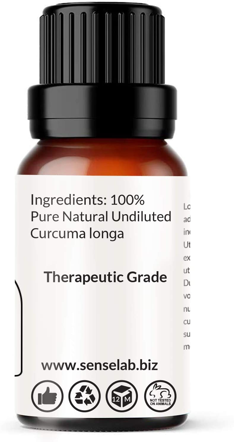 SenseLAB Turmeric Essential Oil - 100 % Pure Extract Turmeric Oil Therapeutic Grade - Hair and Skin 