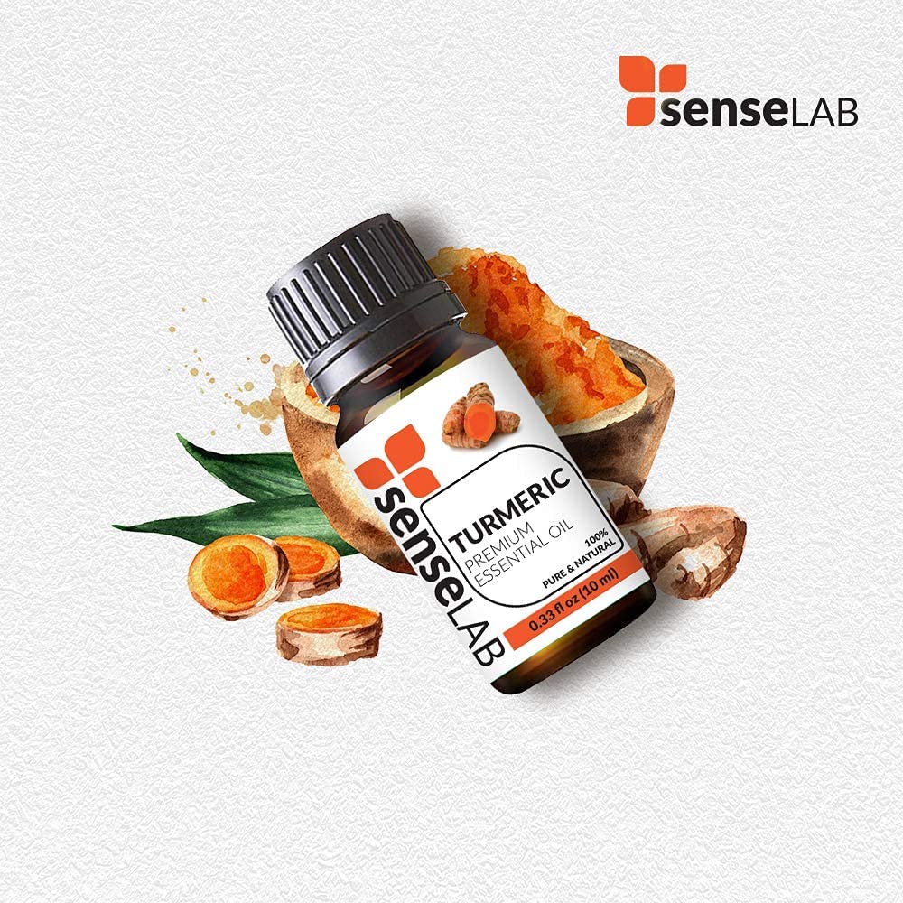 SenseLAB Turmeric Essential Oil - 100 % Pure Extract Turmeric Oil Therapeutic Grade - Hair and Skin 