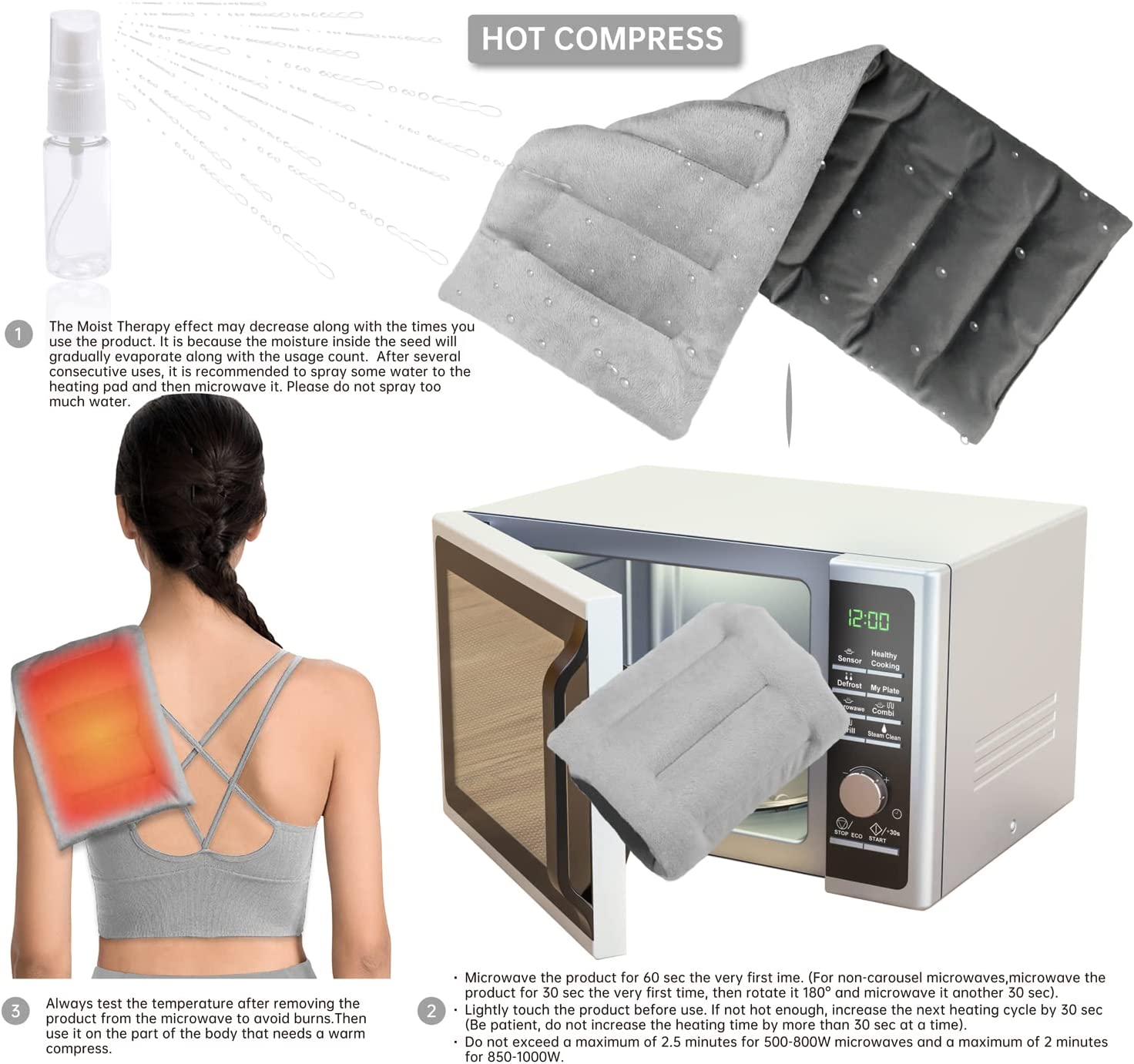 Microwavable Heating Pad for Pain Relief,6.7 x19.3