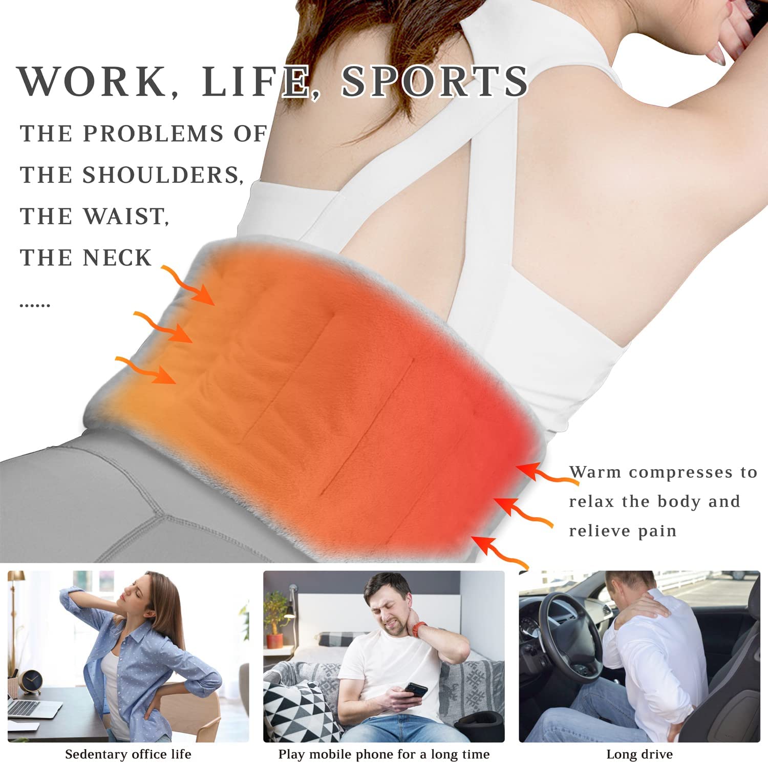 Microwavable Heating Pad for Pain Relief,6.7 x19.3