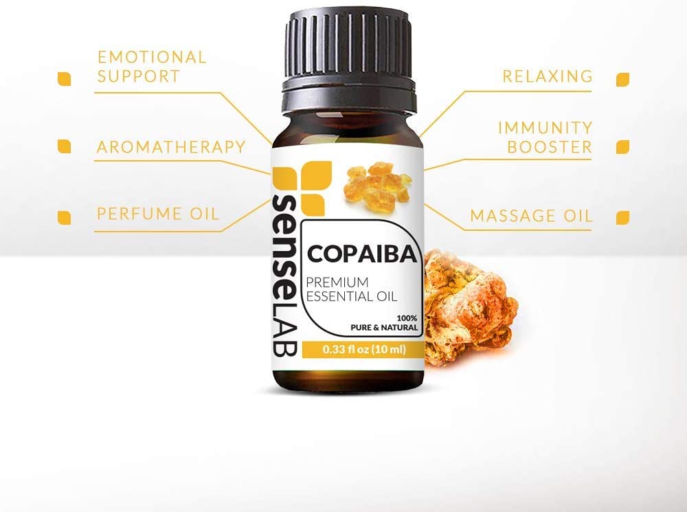SenseLAB Copaiba Essential Oil - 100 % Pure Extract Copaiba Oil Therapeutic Grade - Skin Care Oil - 