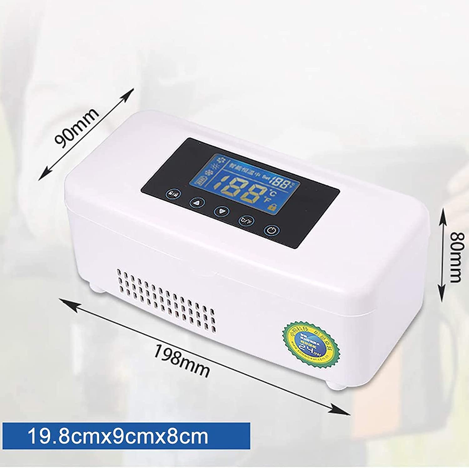 Insulin Cool Box for Car, Travel, Home, Electric Cooler Portable Travel Box Thermostat 2-8 Degrees w