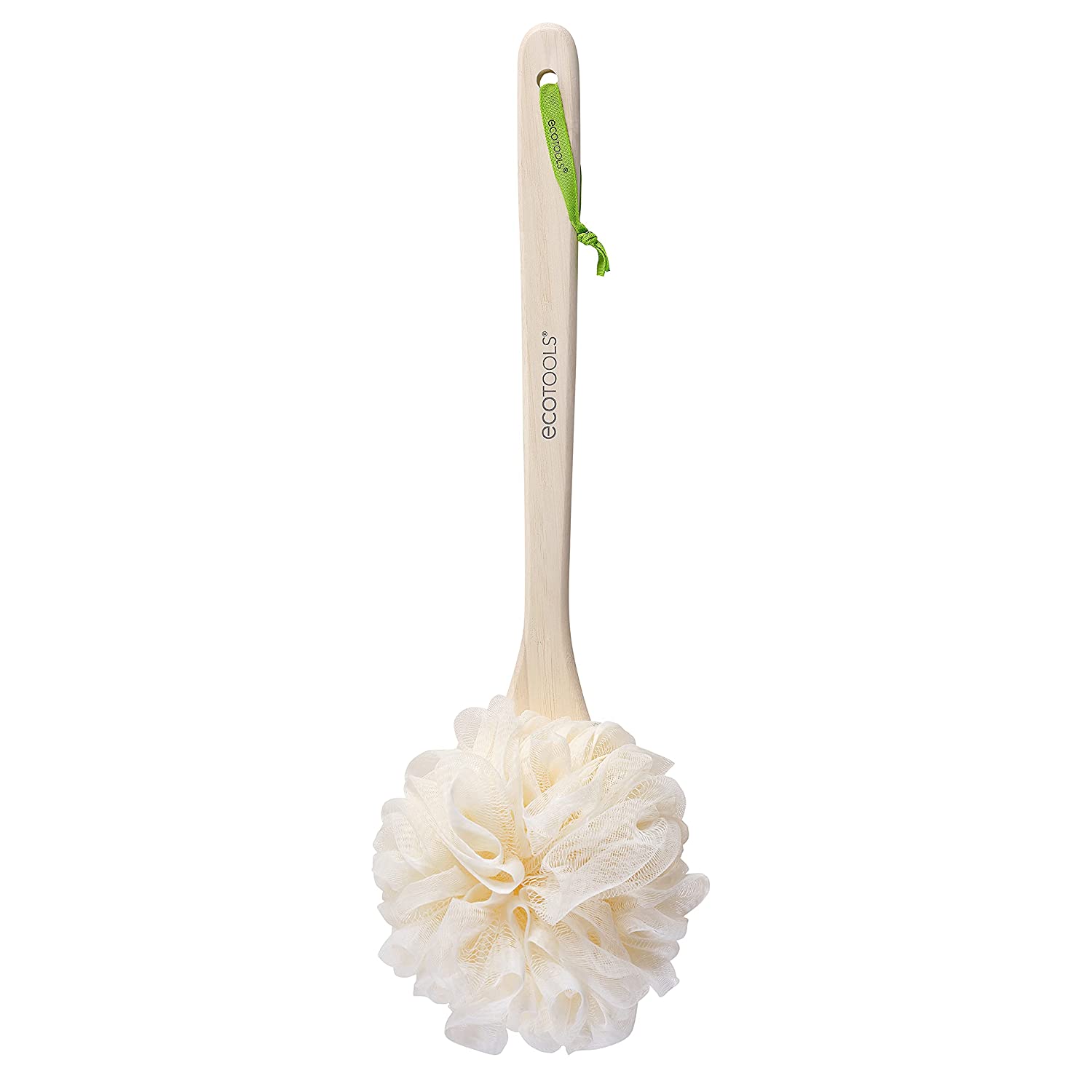EcoTools EcoPouf Bath Brush, Shower Loofah with Ergonomic Handle, Cleans Hard to Reach Areas, Deep C