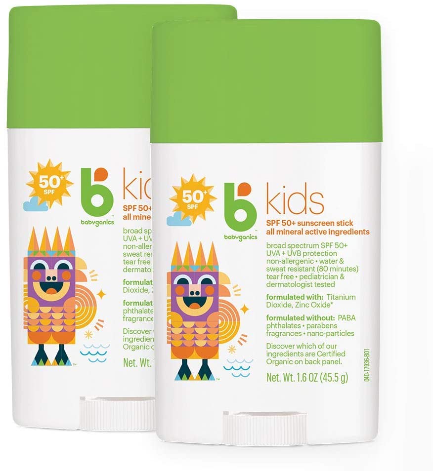 Babyganics SPF 50 Travel Size Kids Sunscreen Stick UVA UVB Protection | Water & Sweat Resistant |Non