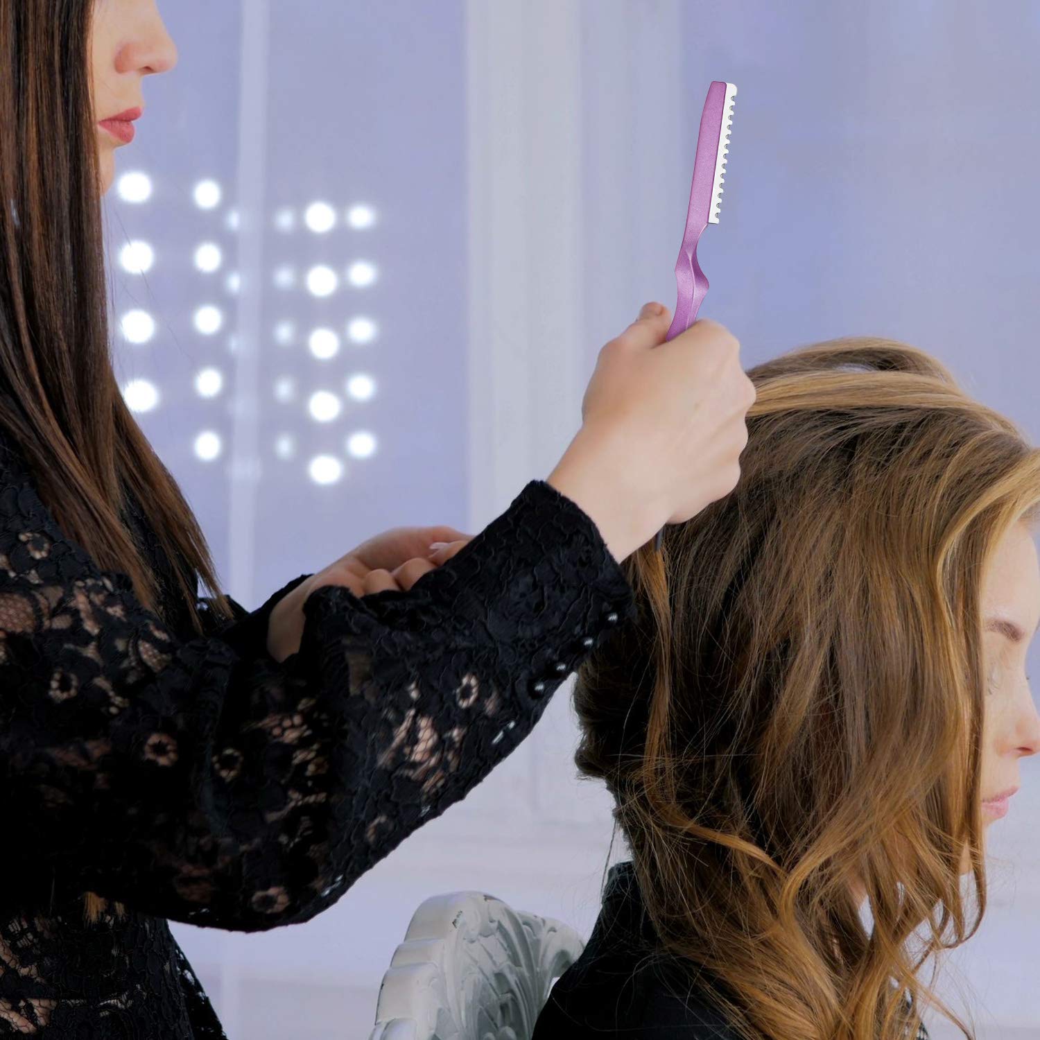 12 Pieces Hair Styling Thinning Razor Set, 2 Pieces Hair Styling Razor Hair Cutting Texturizing Razo