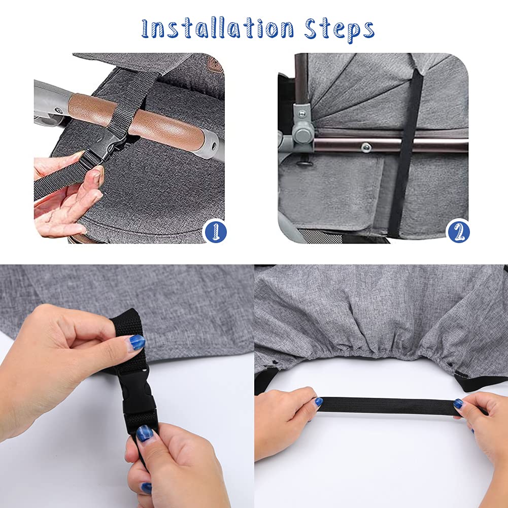Pram Sunshade Sun Cover, Sun Shade Stroller for Baby, Universal Waterproof Stroller Sunshade Cover A