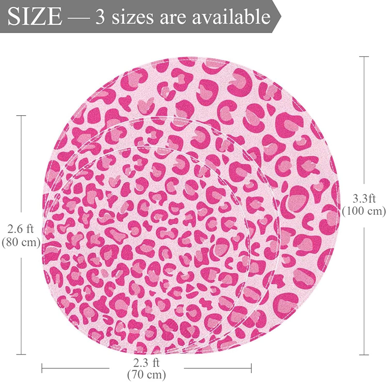 Round Mats for Floor Anti Slip Mat Suit for Living Room Bedroom Kitchen Bathroom 31.5 Inch Diameter