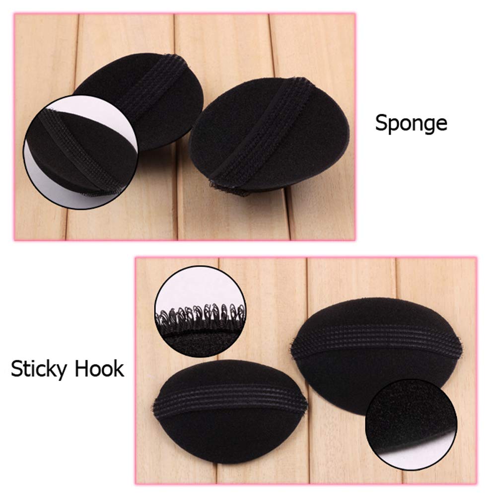 2PCS Black Invisible Sponge Bump It Up Volume Hair Base Styling Insert Tool Fluffy Hair Pad Hair Roo