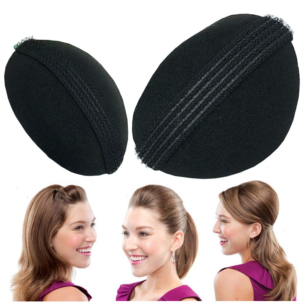 2PCS Black Invisible Sponge Bump It Up Volume Hair Base Styling Insert Tool Fluffy Hair Pad Hair Roo