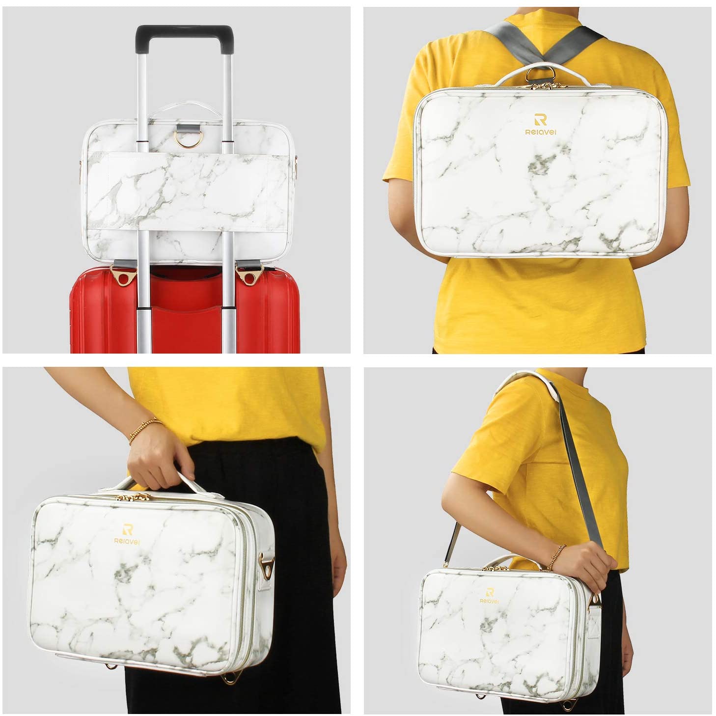 Travel Makeup Case, Chomeiu Makeup Train Case Cosmetics Organizer Bag 3 Layers Professional Artist S