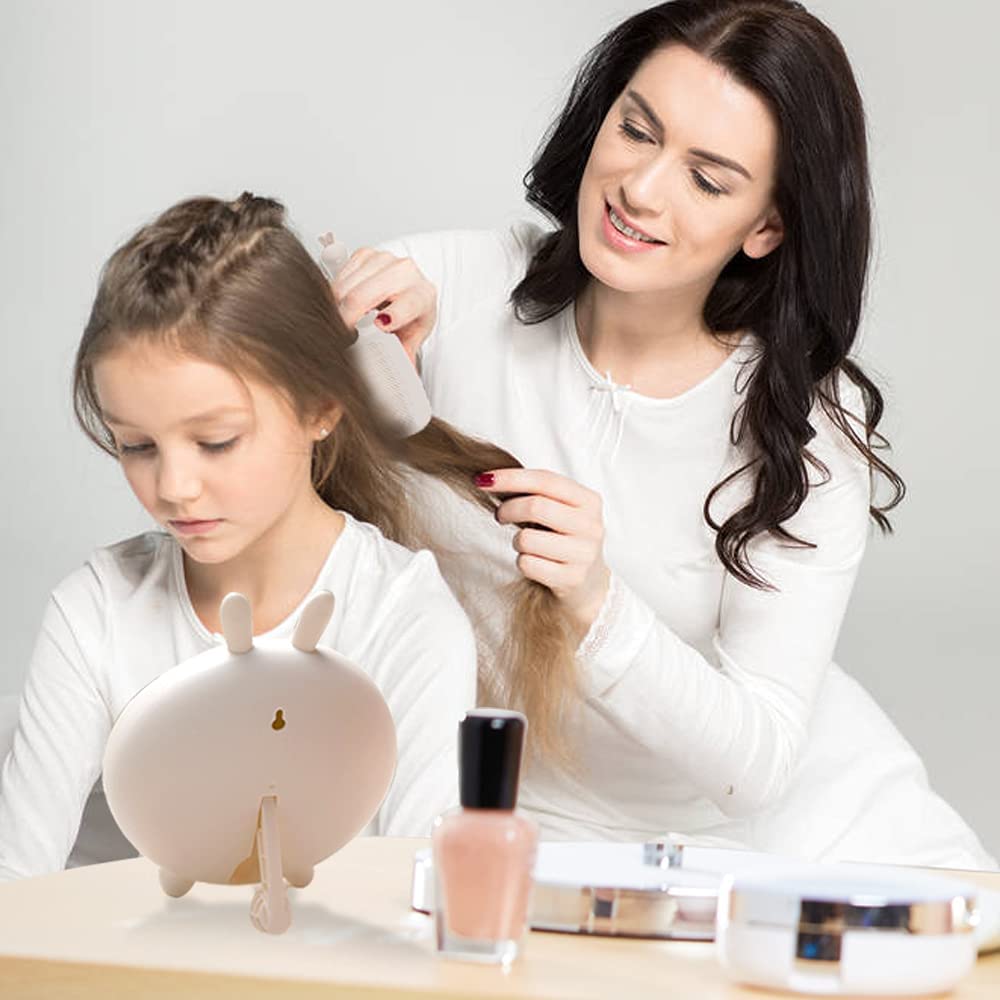 YEAKE Desk Makeup Mirror with 90°Adjustable Stand, Small Countertop Travel Mirror & Comb Set Cute M