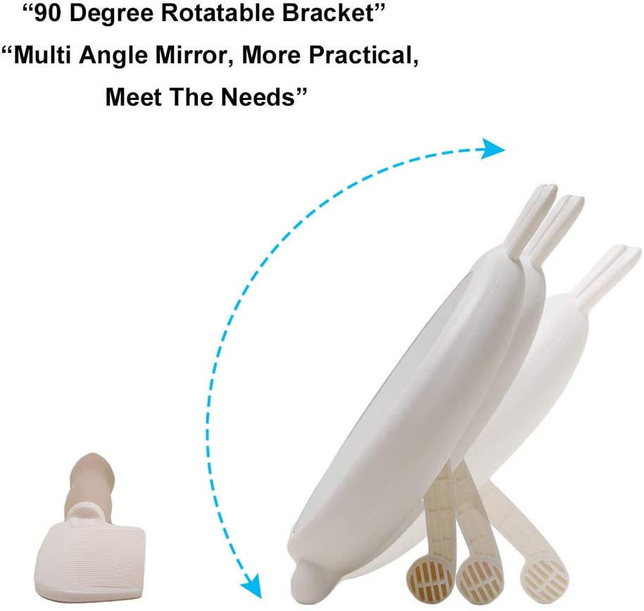 YEAKE Desk Makeup Mirror with 90°Adjustable Stand, Small Countertop Travel Mirror & Comb Set Cute M