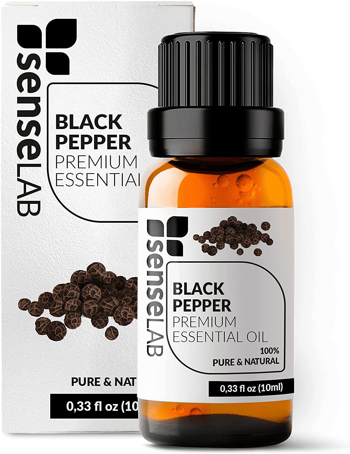 SenseLAB Black Pepper Essential Oil - 100 % Pure Extract Black Pepper Oil Therapeutic Grade - Wellne