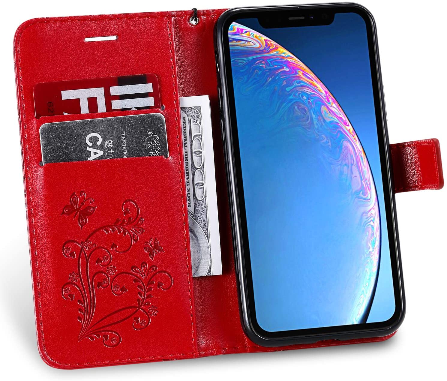 Amocase Wallet Leather Case with 2 in 1 Stylus for iPhone 11 Pro 5.8