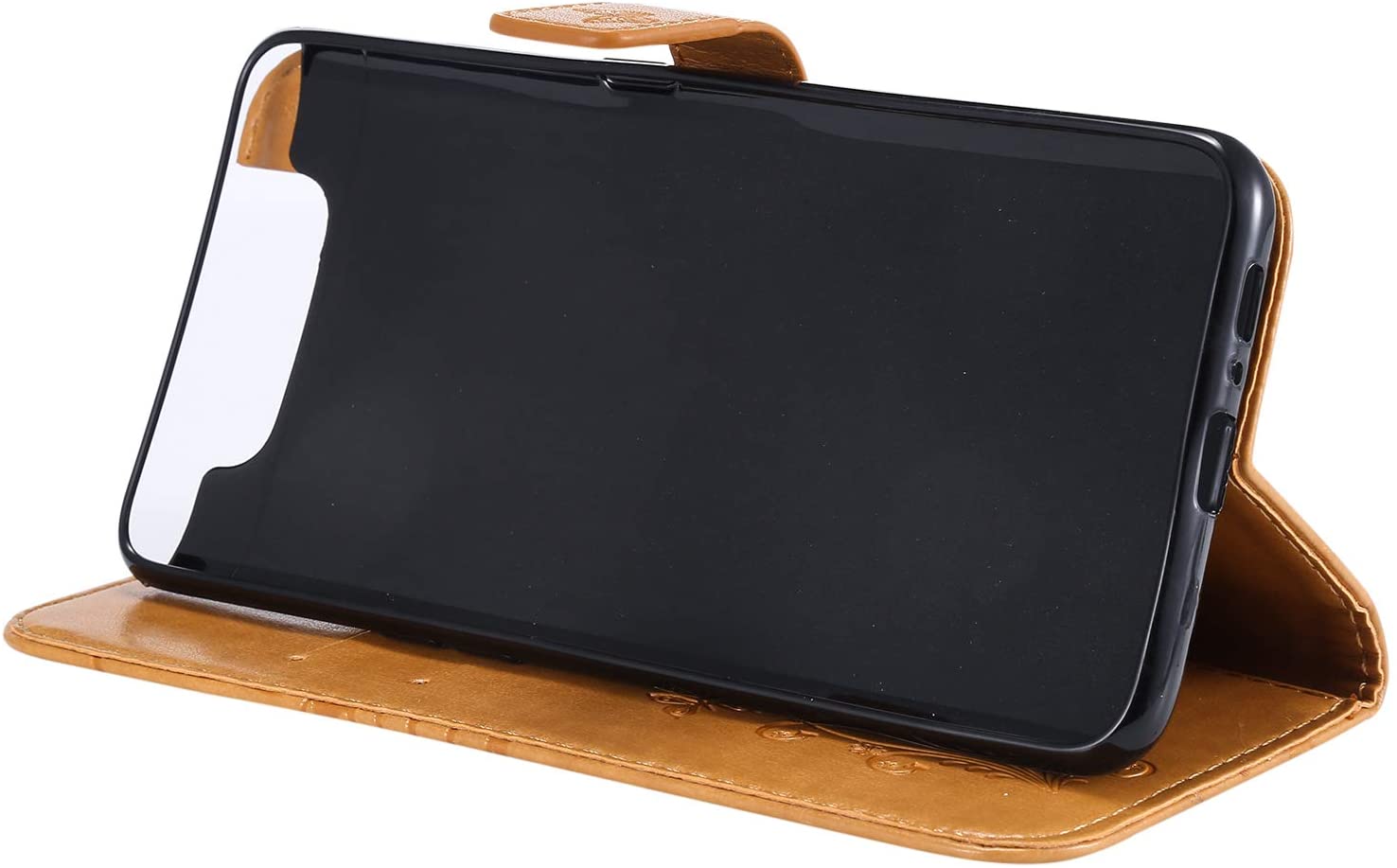 Amocase Wallet Leather Case with 2 in 1 Stylus for Samsung Galaxy A80,Premium Strap 3D Butterfly Mag