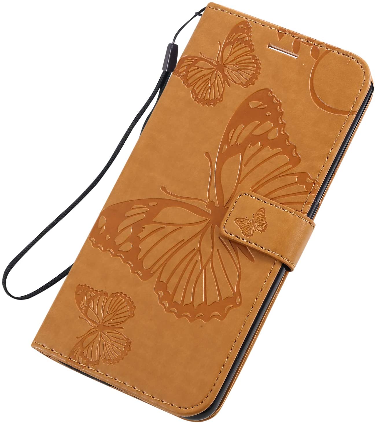 Amocase Wallet Leather Case with 2 in 1 Stylus for Samsung Galaxy A80,Premium Strap 3D Butterfly Mag