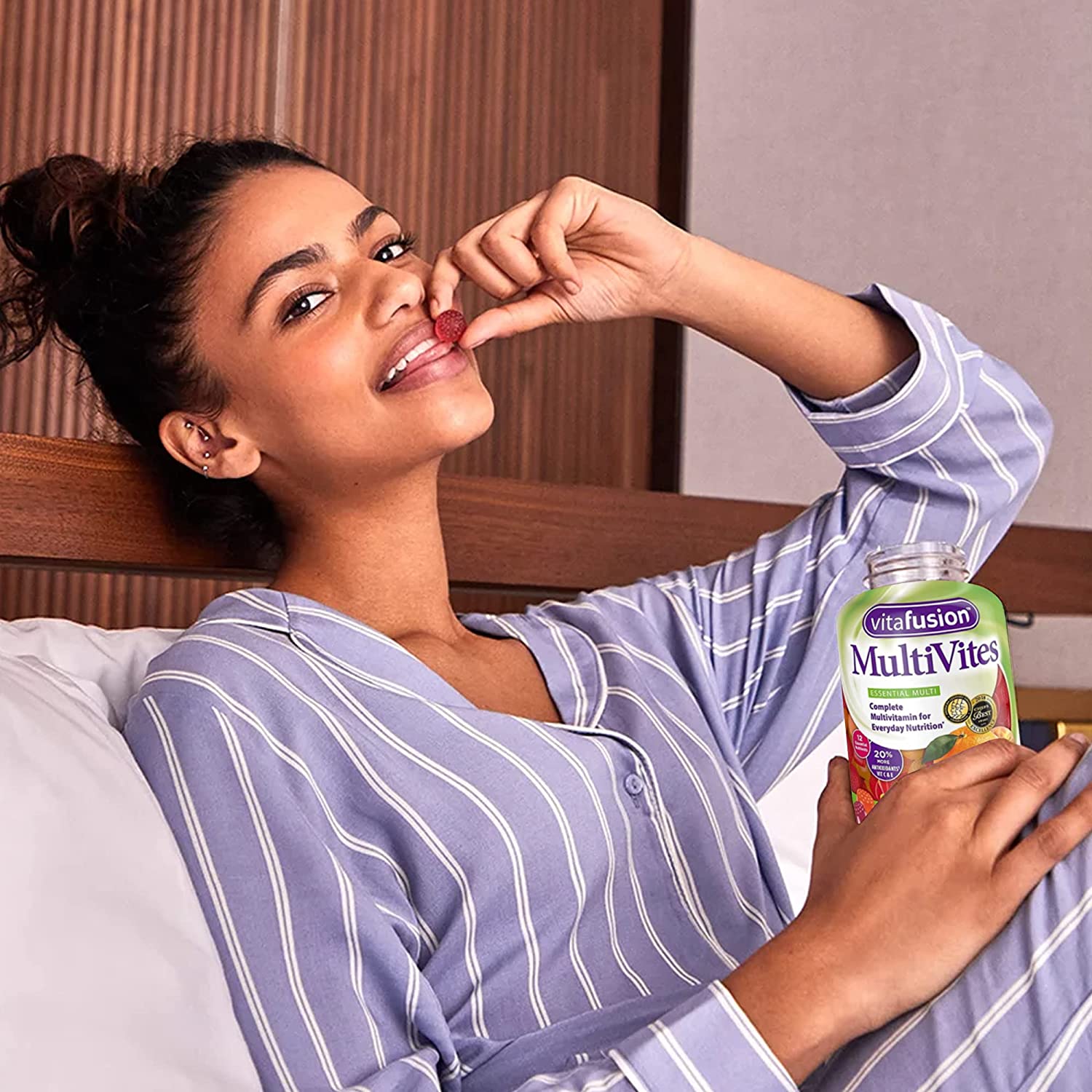 Vitafusion MultiVites Gummies Vitamins for Adults Berry, Peach and Orange - 150 ct, Pack of 2