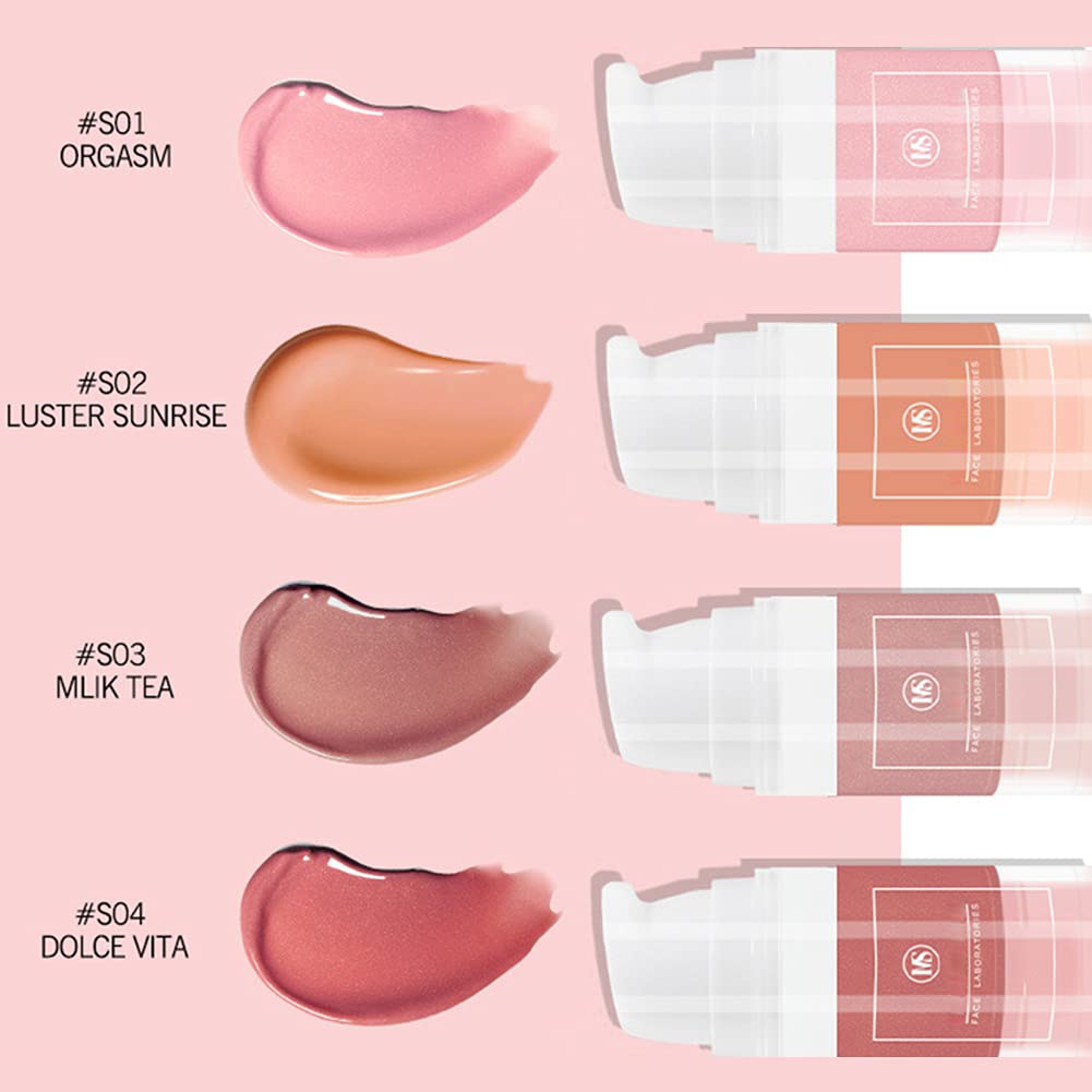 Reddhoon 4 Colors Liquid Blusher for Cheeks, Waterproof Long Lasting Cheek Contour Blushes, Lightwei