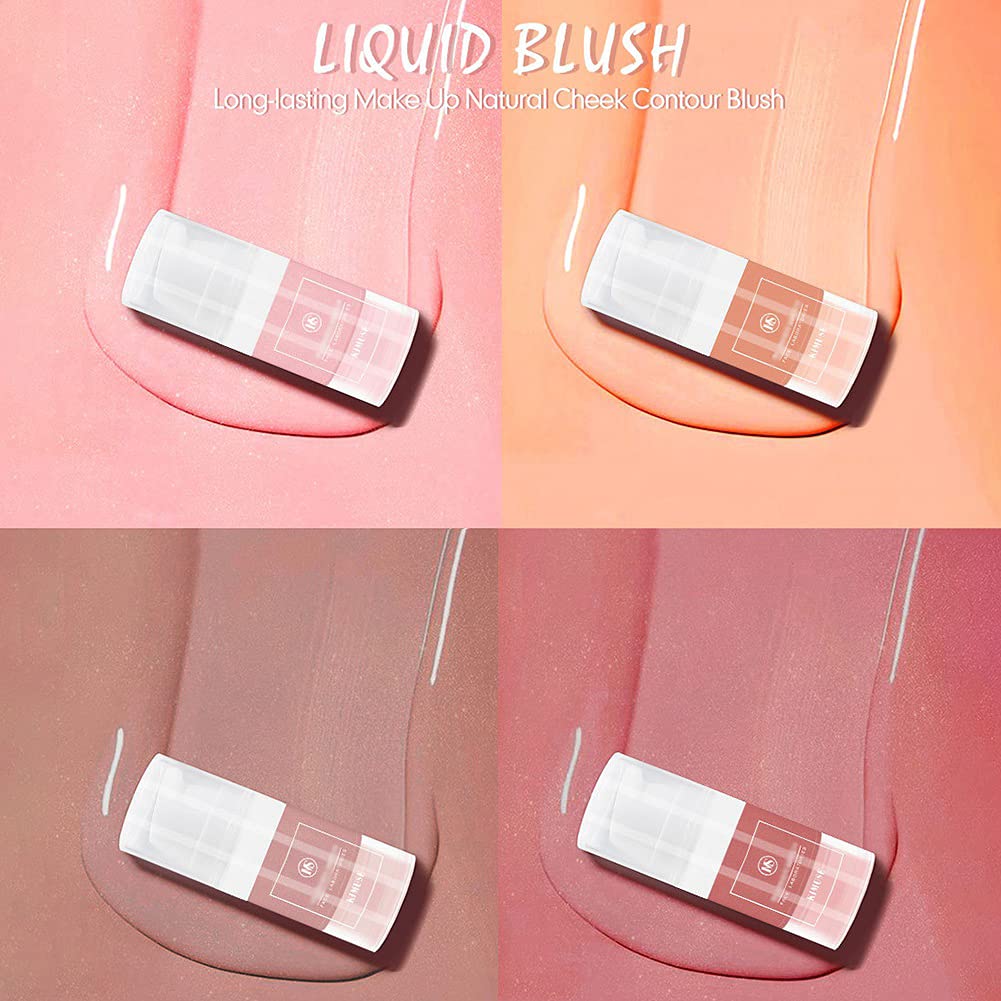 Reddhoon 4 Colors Liquid Blusher for Cheeks, Waterproof Long Lasting Cheek Contour Blushes, Lightwei