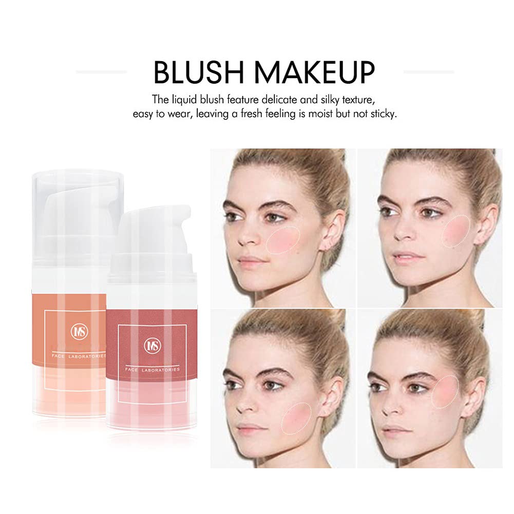 Reddhoon 4 Colors Liquid Blusher for Cheeks, Waterproof Long Lasting Cheek Contour Blushes, Lightwei