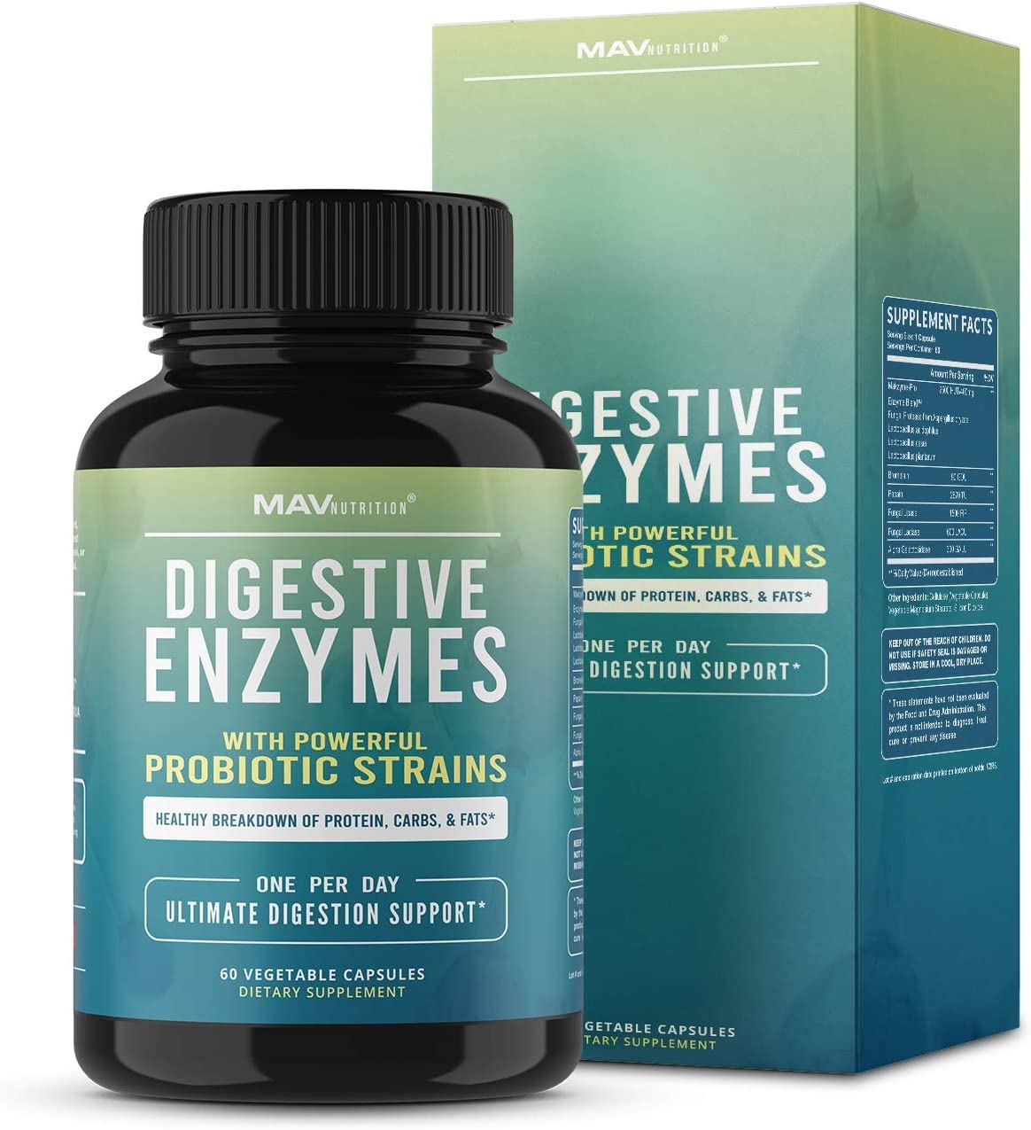 Digestive Enzymes & Probiotic Supplement | Enzymes for Digestion Aid, Bloating, IBS, Constipation an