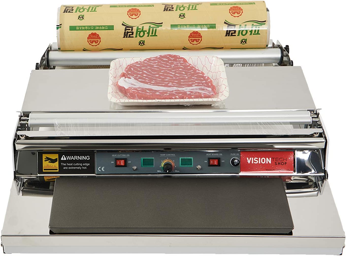 VisionTechShop VTH-500, 20 Inch / 500 mm Hand Wrapping Machine Film Wrapper for Food Packaging, Larg