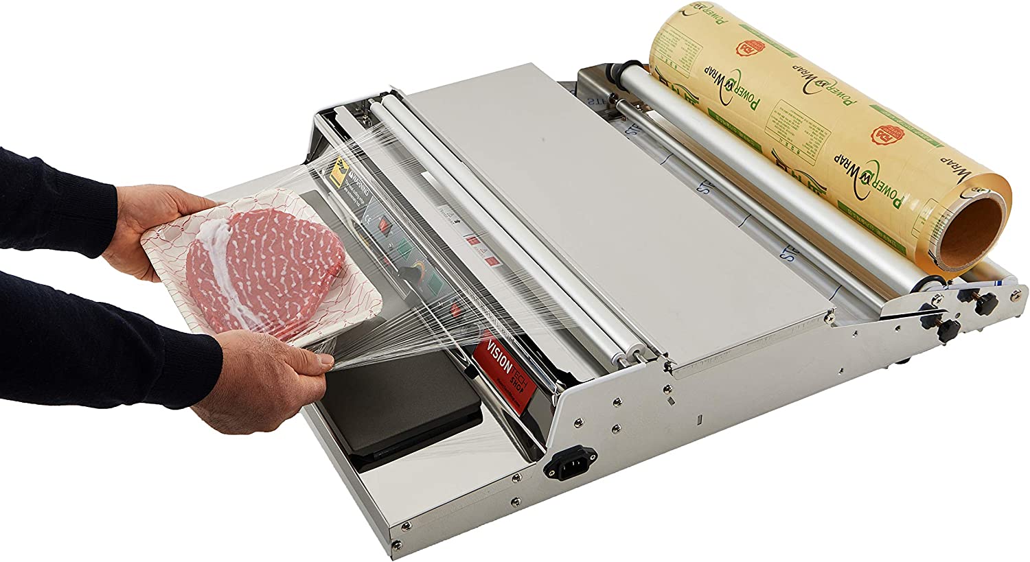 VisionTechShop VTH-500, 20 Inch / 500 mm Hand Wrapping Machine Film Wrapper for Food Packaging, Larg