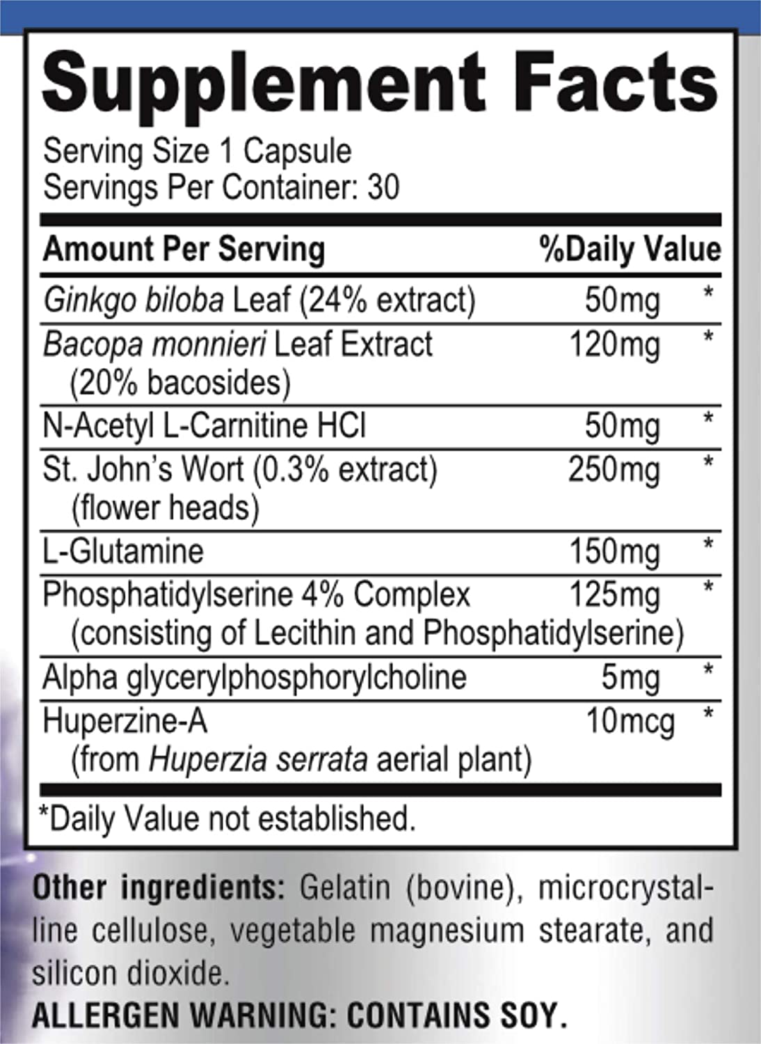 Nootropic Brain Booster for Focus, Energy, Memory, Concentration & Clarity, Reduces Stress & Anxiety