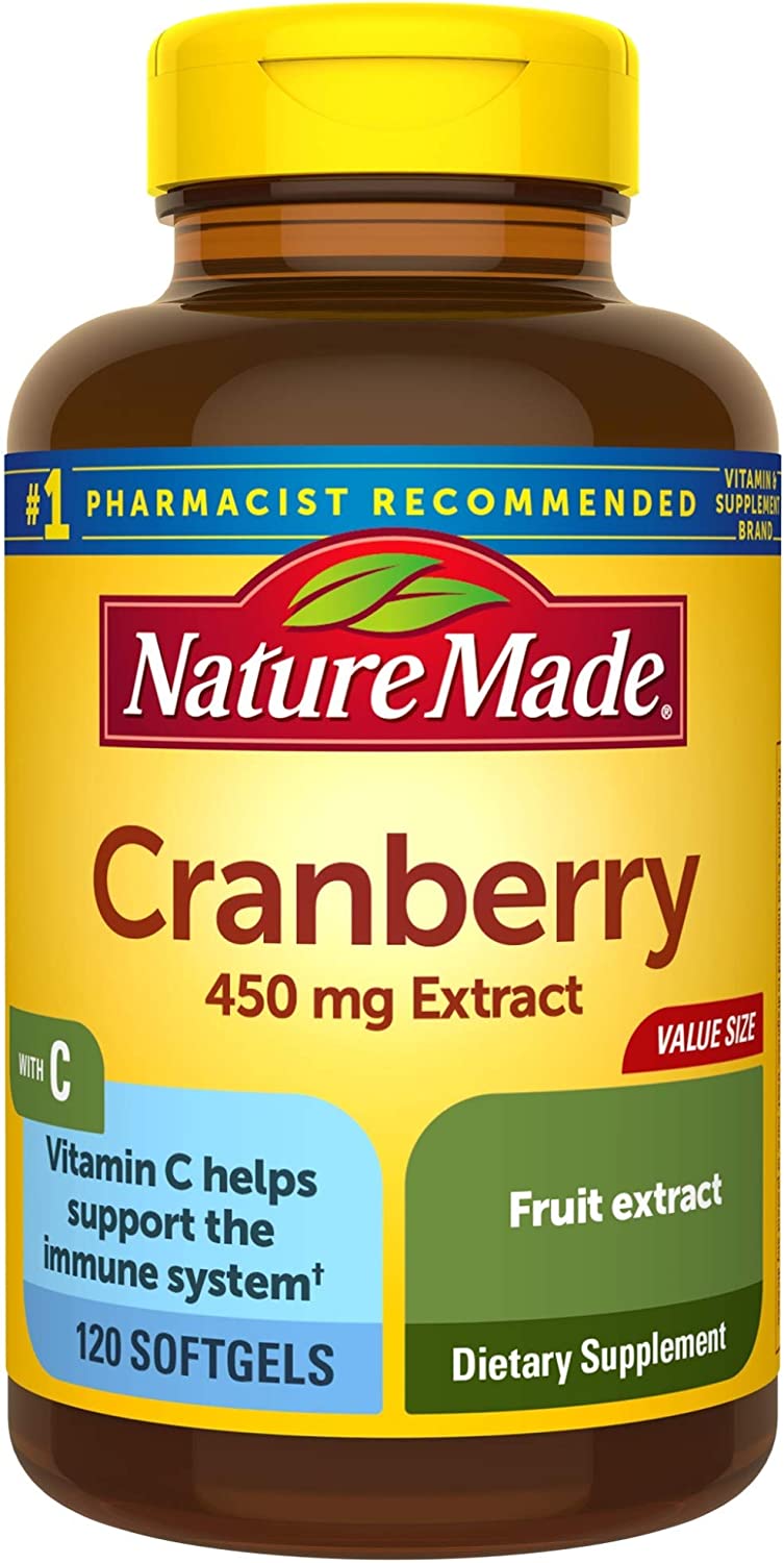 Nature Made Cranberry + Vitamin C Softgels, 120 Count Value Size
