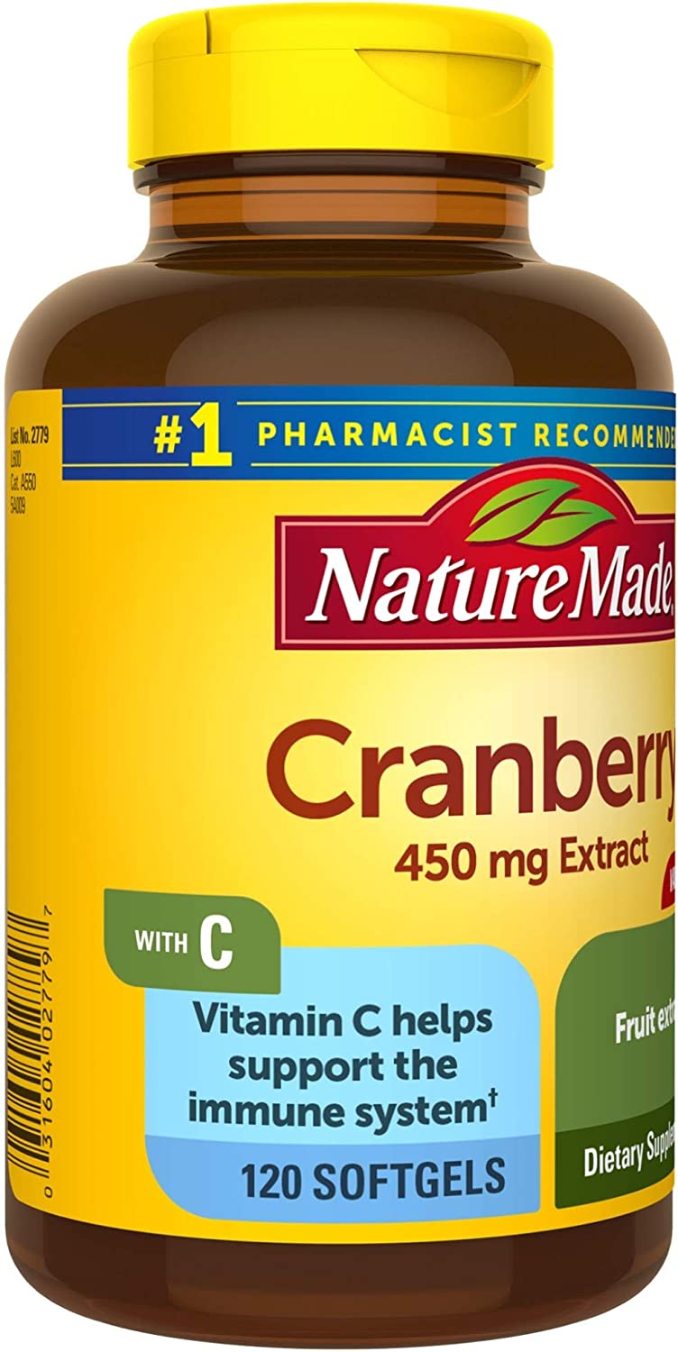 Nature Made Cranberry + Vitamin C Softgels, 120 Count Value Size