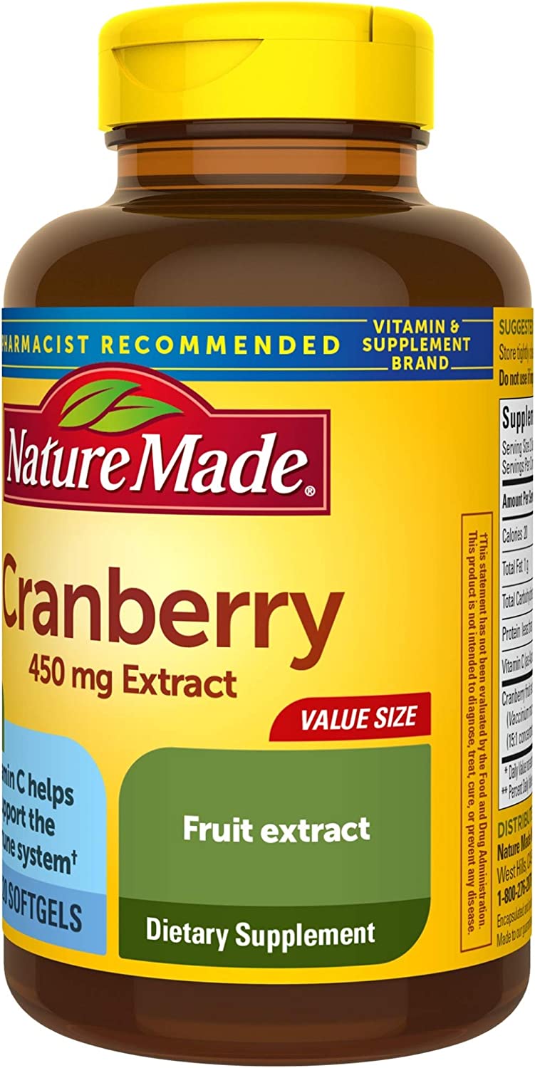 Nature Made Cranberry + Vitamin C Softgels, 120 Count Value Size