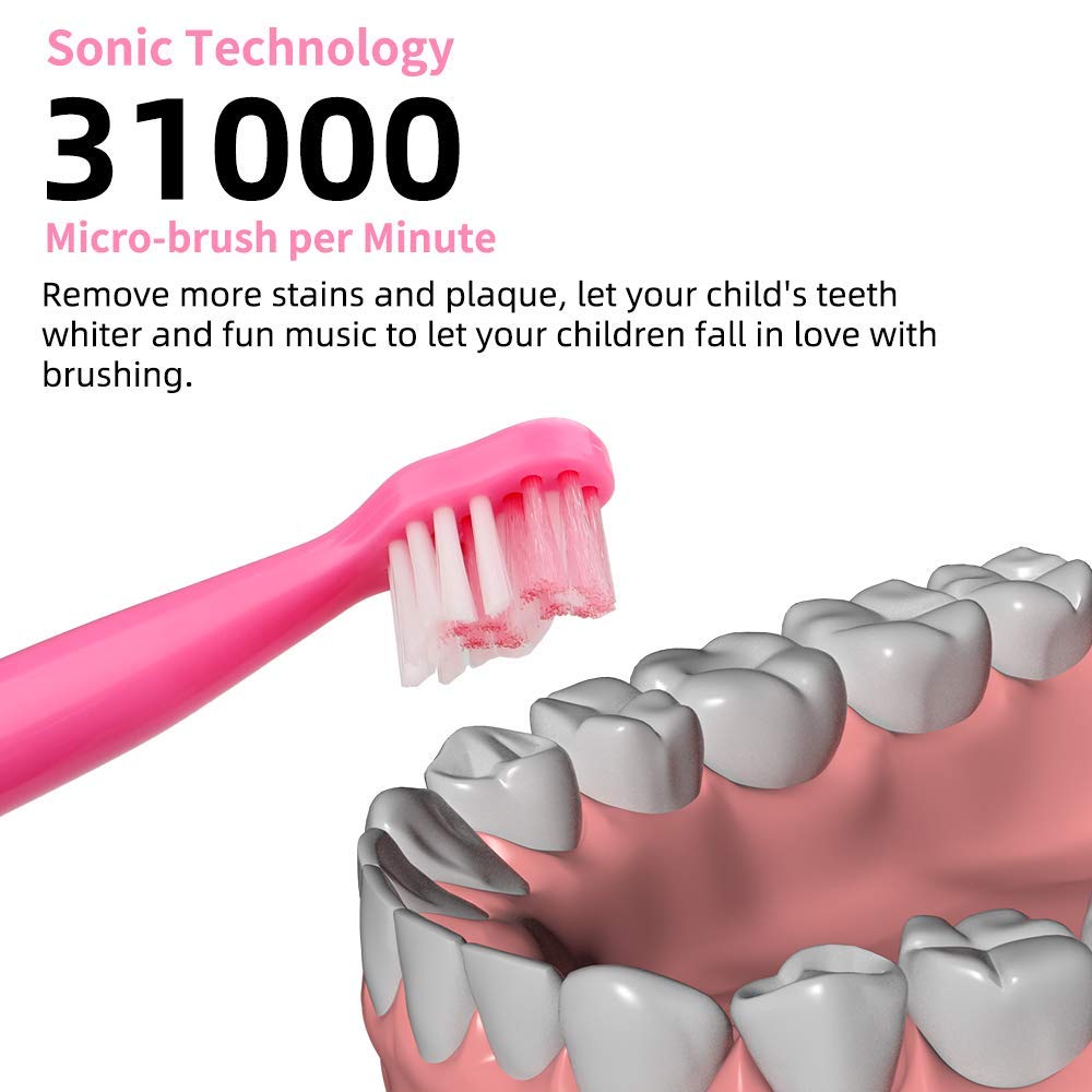 Musical Electric Toothbrushes for Kids Children, 3 Modes 2 Min Timer