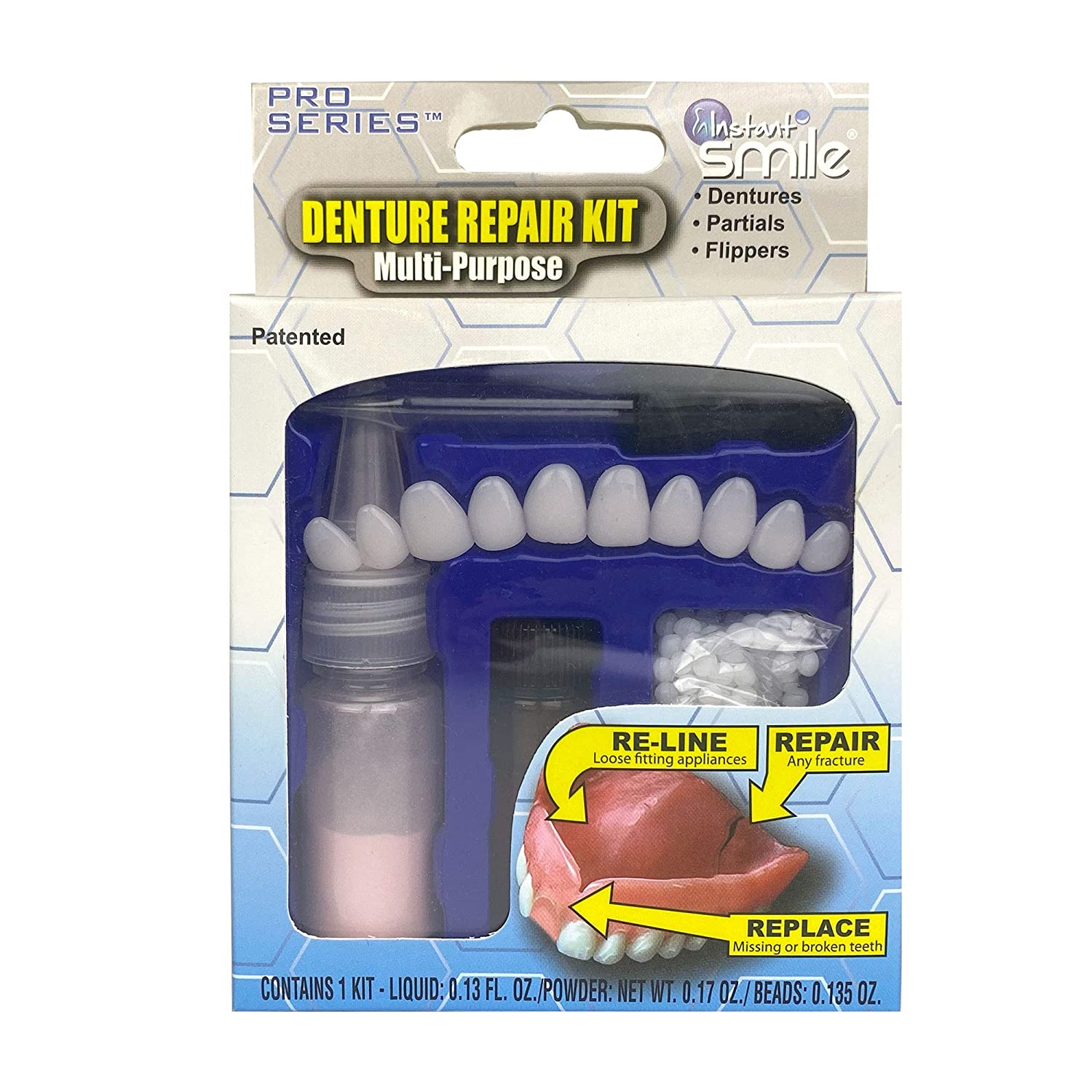 Complete Denture Repair Kit and Reliner Disk with Denture Cream Re-Liner reline