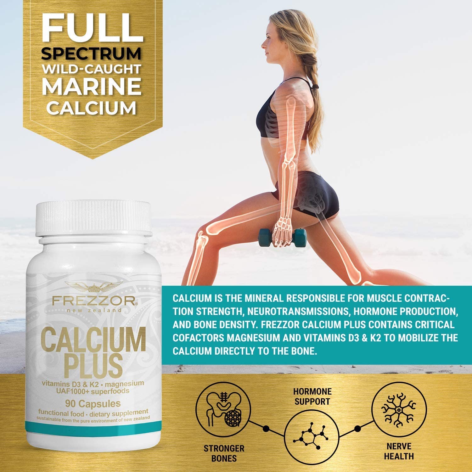 FREZZOR Astaxanthin Black + FREZZOR Calcium Plus Combo-Pack, 12mg Astaxanthin Supplement, Antioxidan