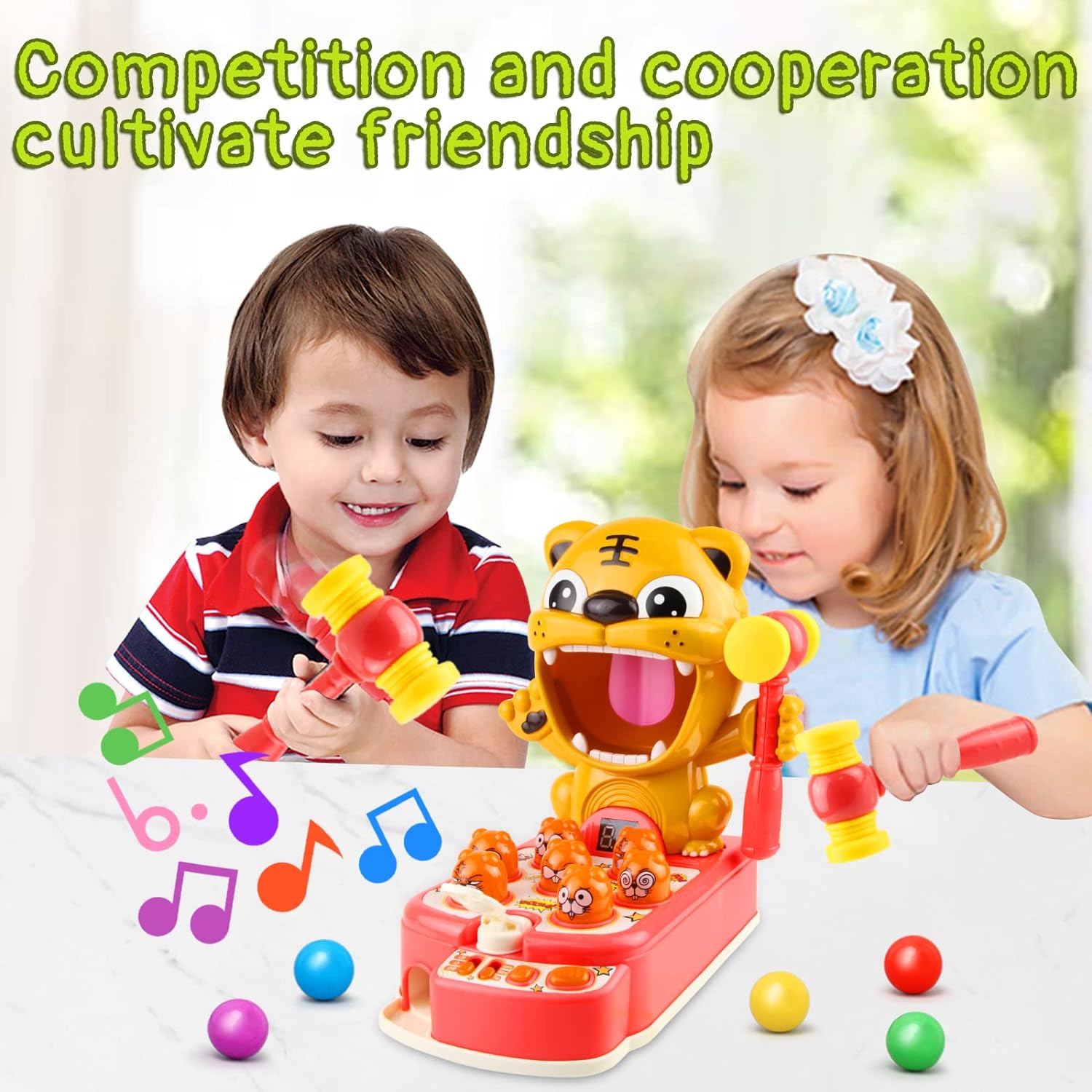 Whack A Tiger Mole Game for Kids, Electronic Arcade Game Toys for 3 4 5 6 7 Year Old Boys & Girls Ha