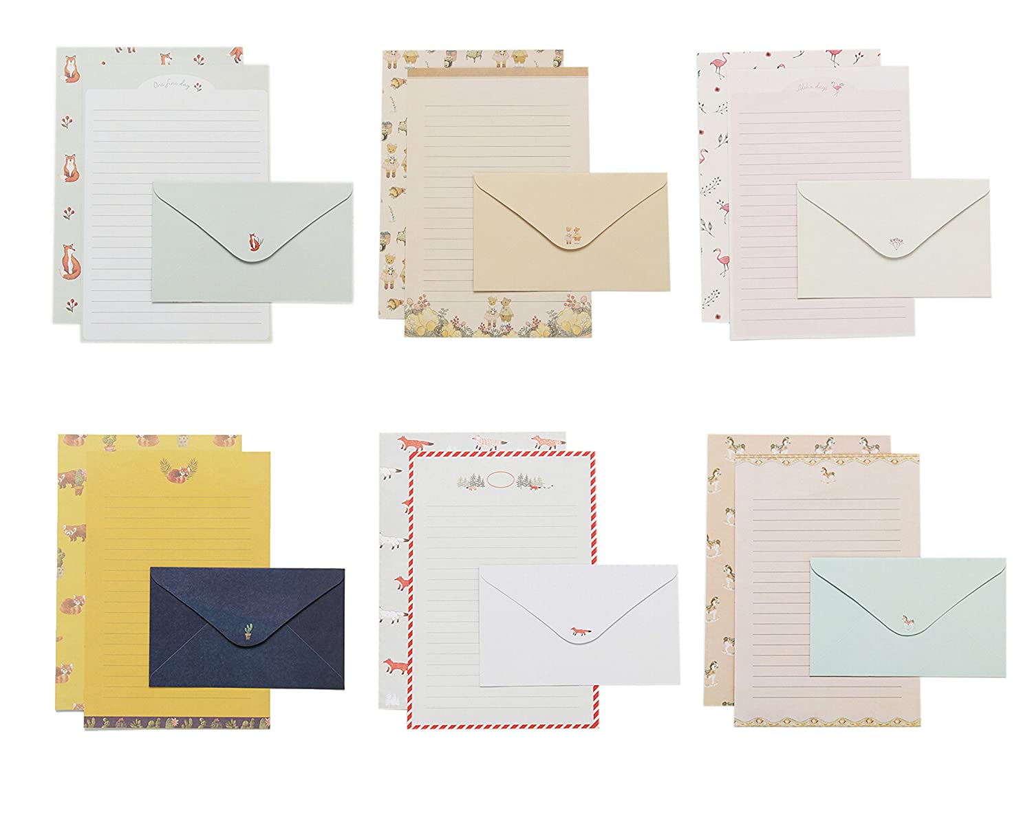 IMagicoo 48 Cute Lovely Writing Stationery Paper Letter Set with 24 Envelope/Envelope Seal Sticker (