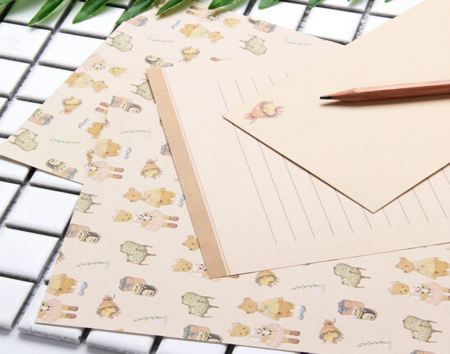 IMagicoo 48 Cute Lovely Writing Stationery Paper Letter Set with 24 Envelope/Envelope Seal Sticker (