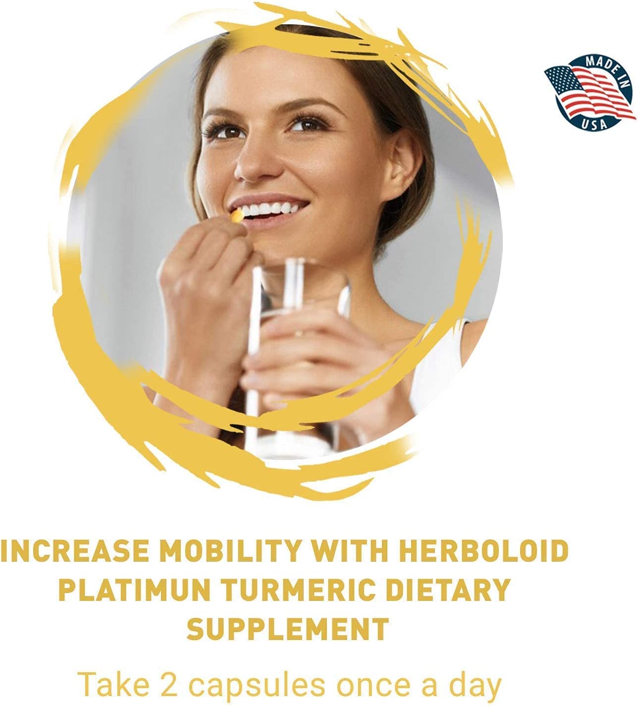 Herboloid Platinum Turmeric Joint, Brain, Heart, Immunity Supplement I Flexibility, Pain Relief, Ant