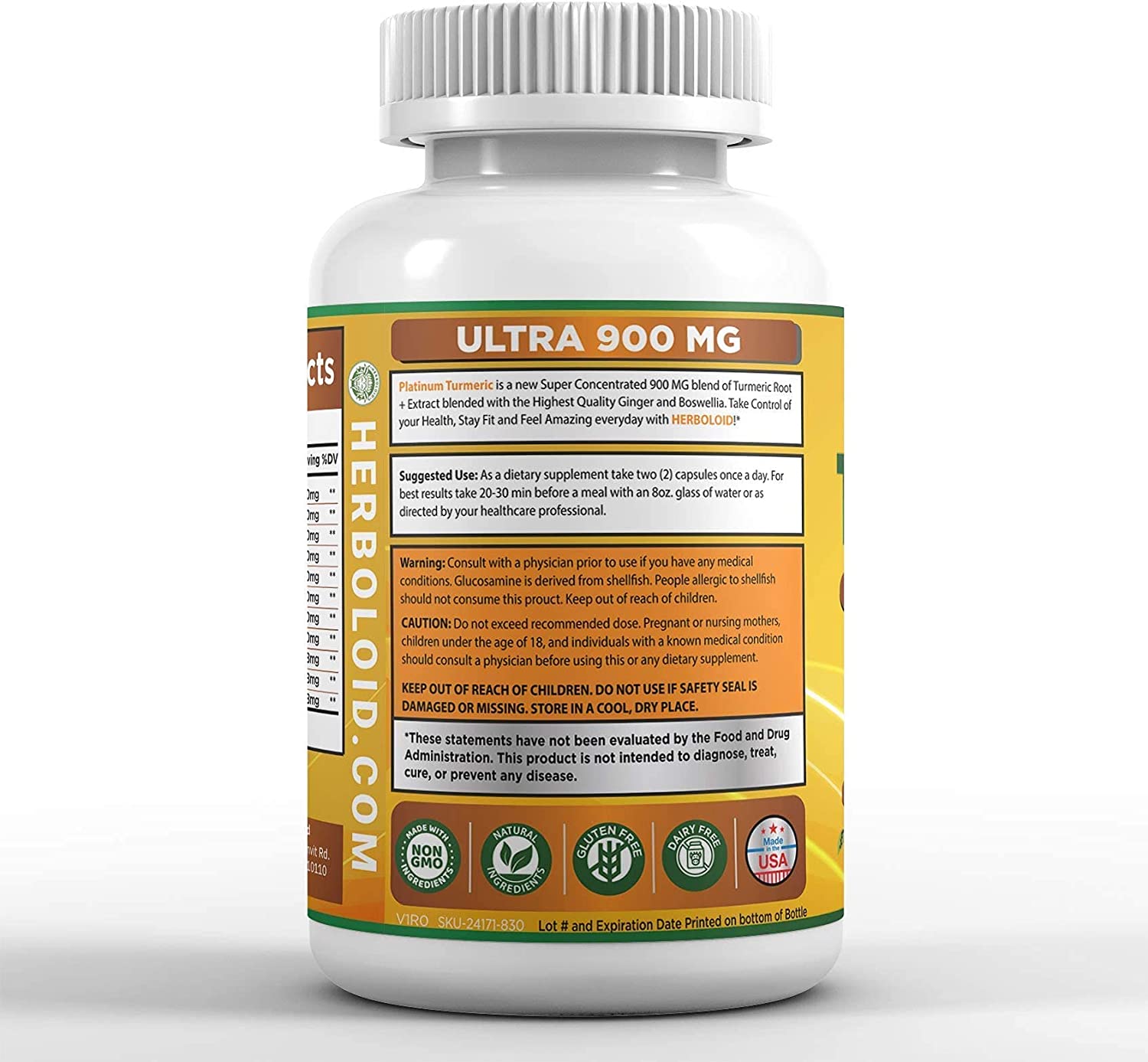 Herboloid Platinum Turmeric Joint, Brain, Heart, Immunity Supplement I Flexibility, Pain Relief, Ant