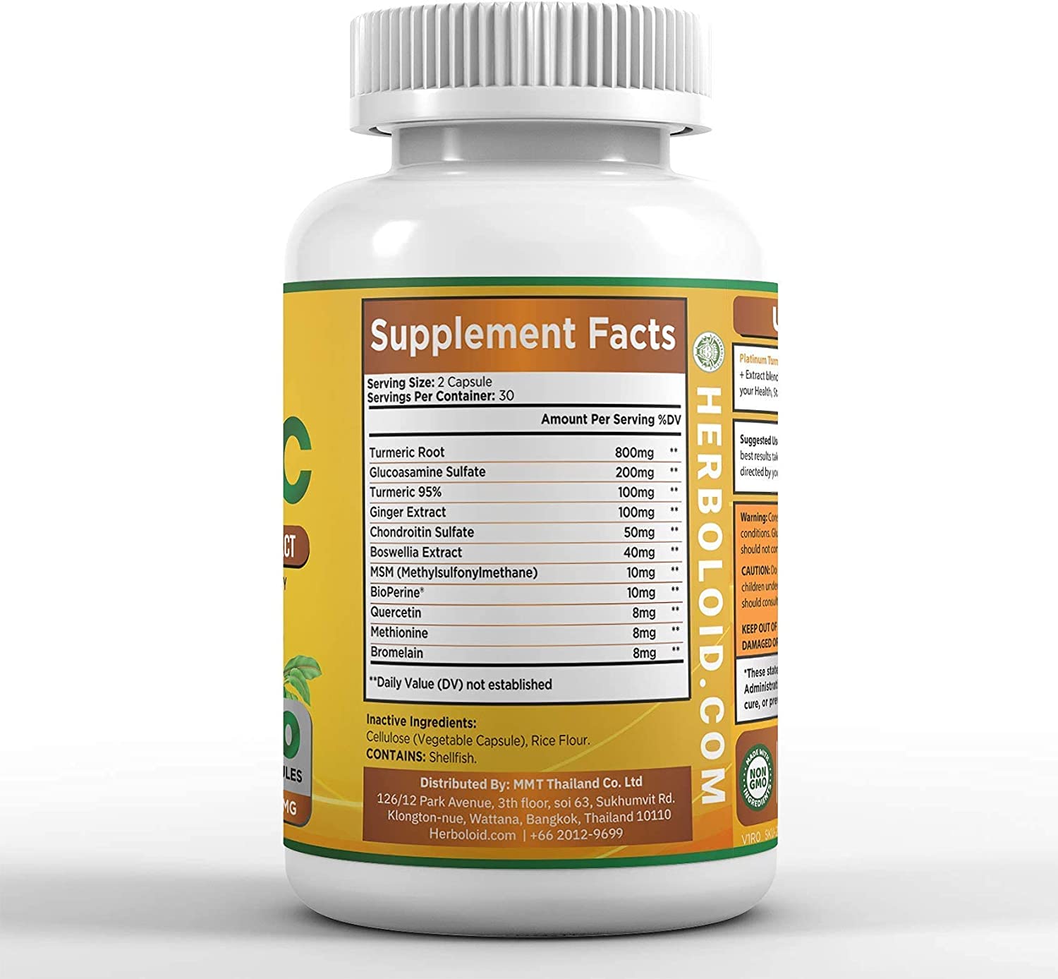 Herboloid Platinum Turmeric Joint, Brain, Heart, Immunity Supplement I Flexibility, Pain Relief, Ant