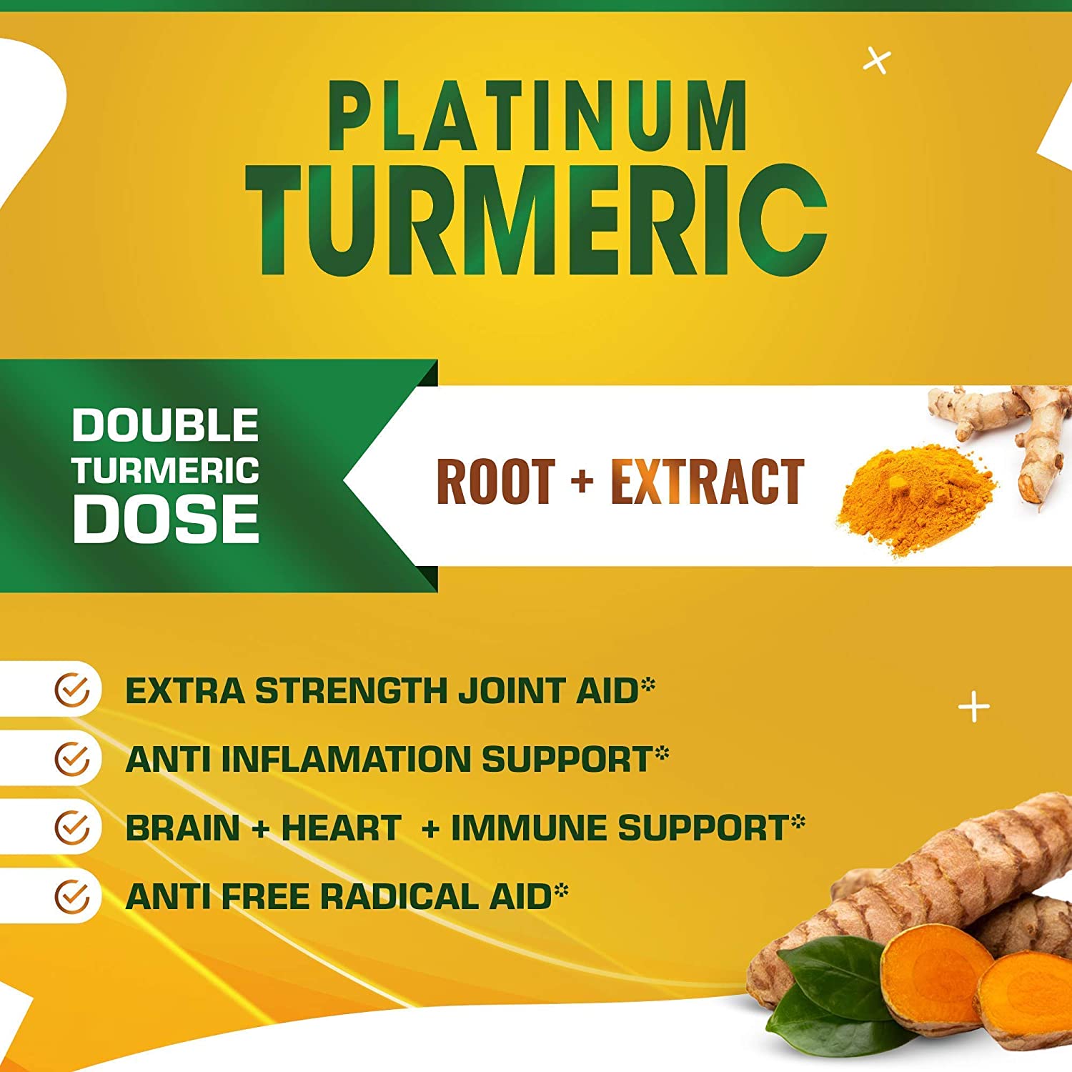 Herboloid Platinum Turmeric Joint, Brain, Heart, Immunity Supplement I Flexibility, Pain Relief, Ant