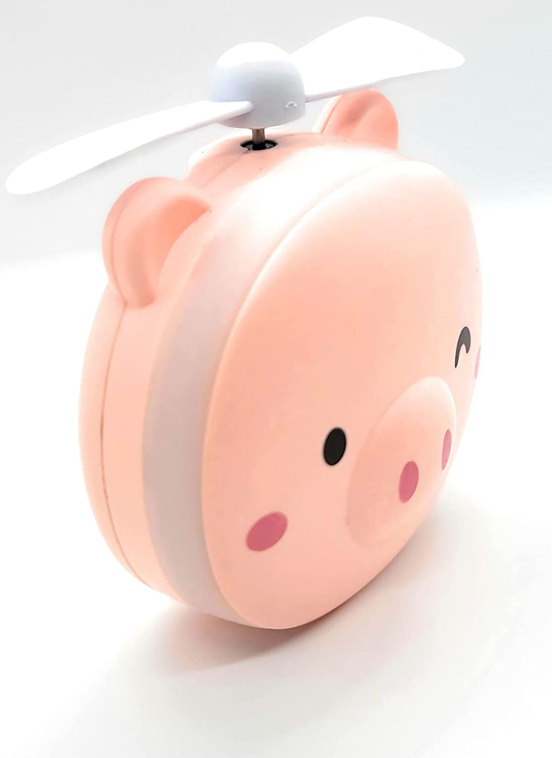 ZOOEYBEAR 3-in-1 Cute Kawaii Mini Handheld Compact Mirror with Fan and LED Light - USB Rechargeable 