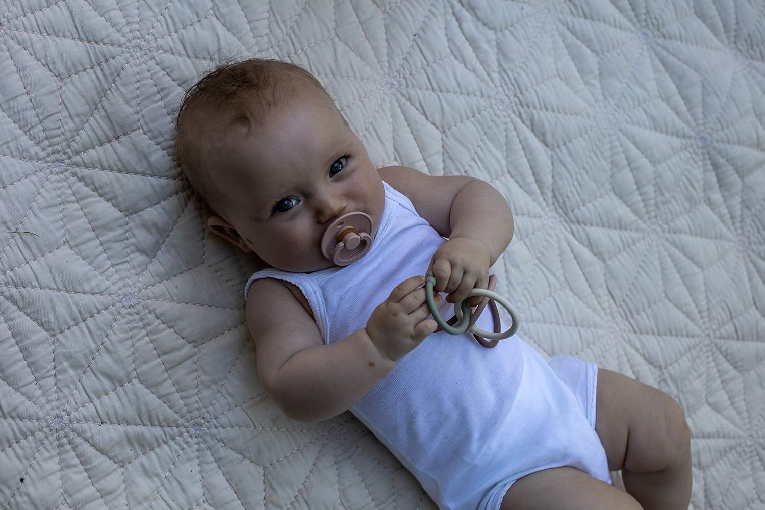 BIBS Baby Pacifier | BPA-Free Natural Rubber | Made in Denmark | Dusky Lilac 2-Pack (0-6 Months)
