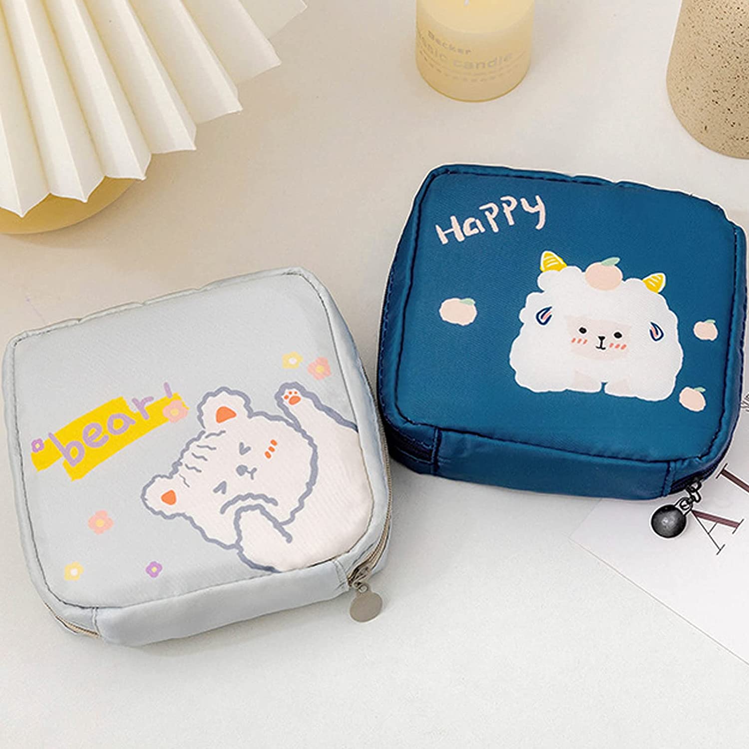 Sanitary Napkin Storage Bag,Portable Sanitary Napkin Storage Pouch Pack of 4 Reusable Menstrual Cup 