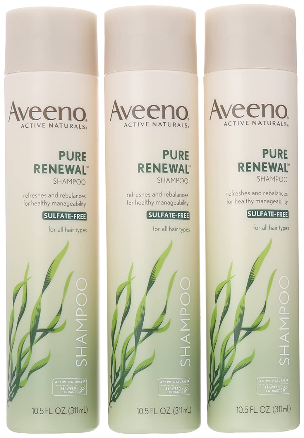 Aveeno Shampoo Pure Renewal (Sulfate-Free), 10.5 Fl Oz (Pack of 3)