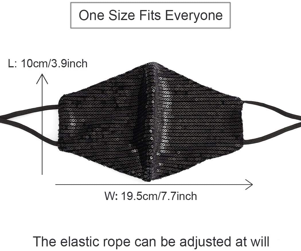 Halloween Christmas Masquerade Mask for Women Bling Sequins Fashion Party Face Mask for Girls