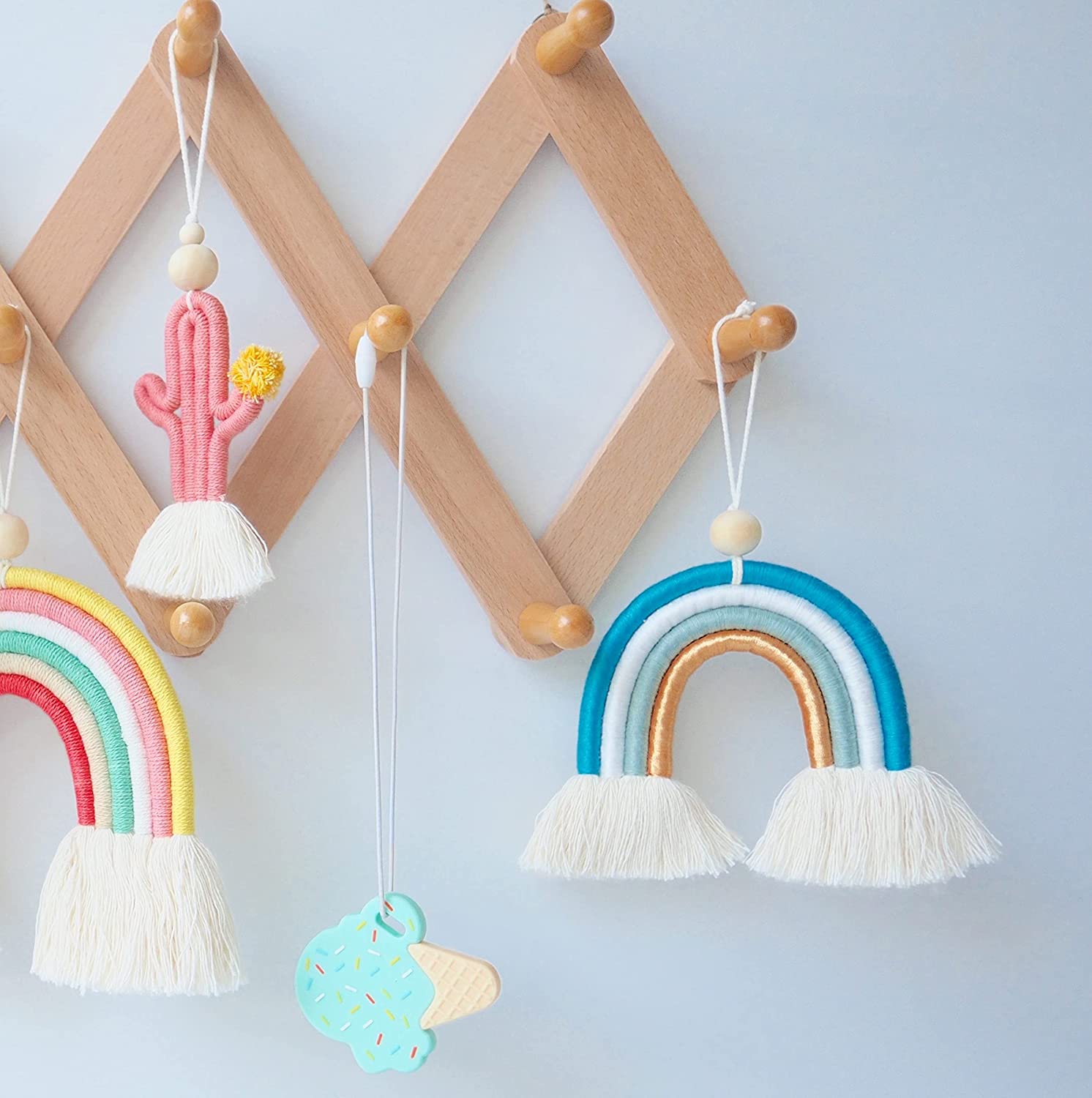 Mila Millie Macrame Wall Hanging | Handmade Woven Tassel Ornament for Home or Nursery Baby Kids Room