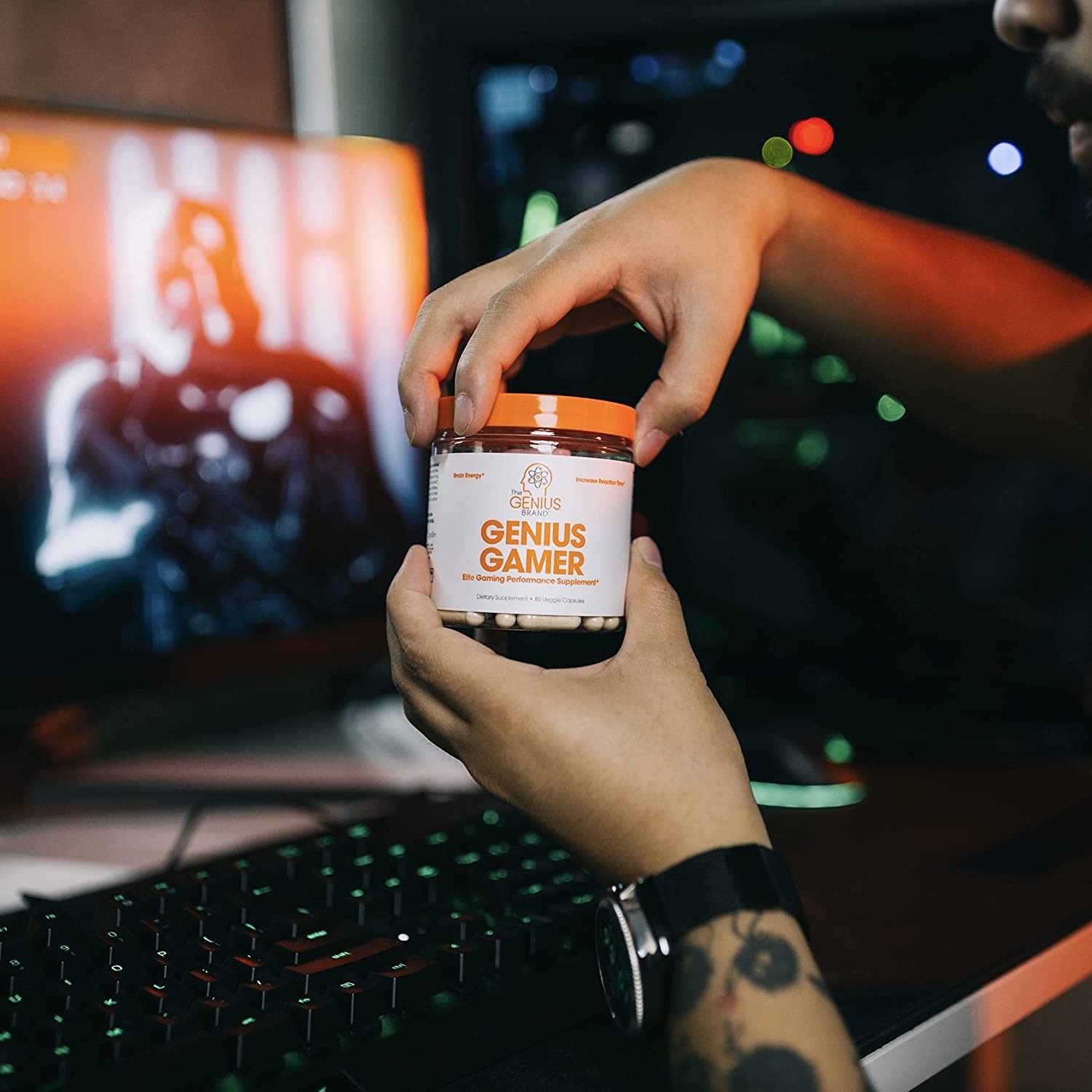 Genius Gamer - Elite Gaming Nootropic | Focus & Brain Booster Supplement - Boost Mental Clarity, Rea