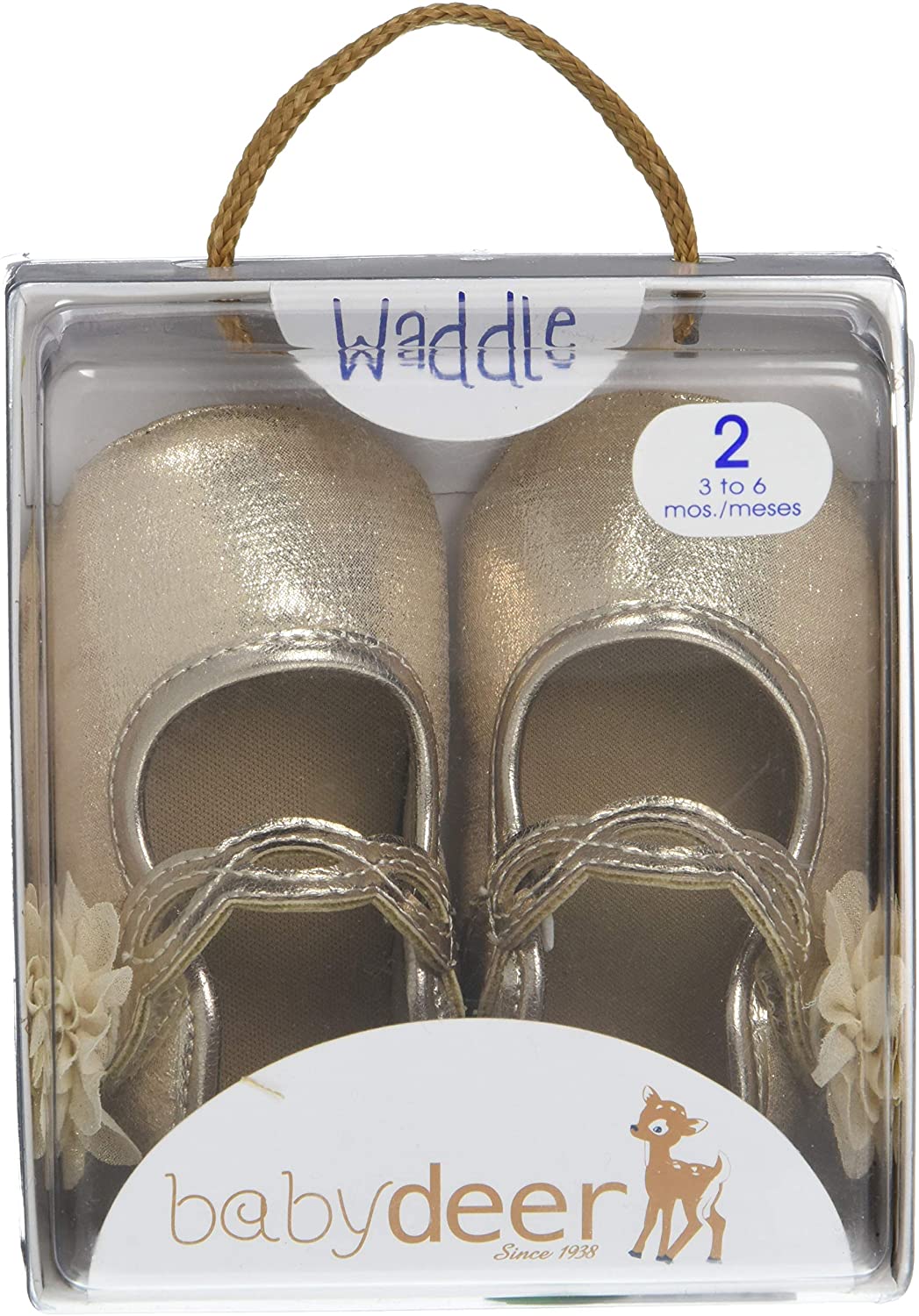 Baby Deer Unisex-Child Shimmer Mary Jane W/Flower Flat